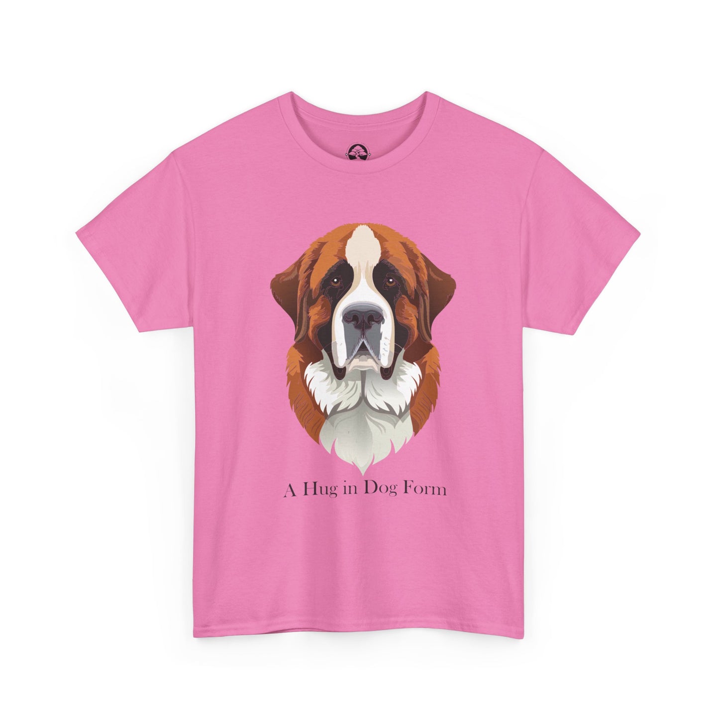 Camiseta unisex de algodón grueso con diseño de San Bernardo: Un abrazo en forma de perro