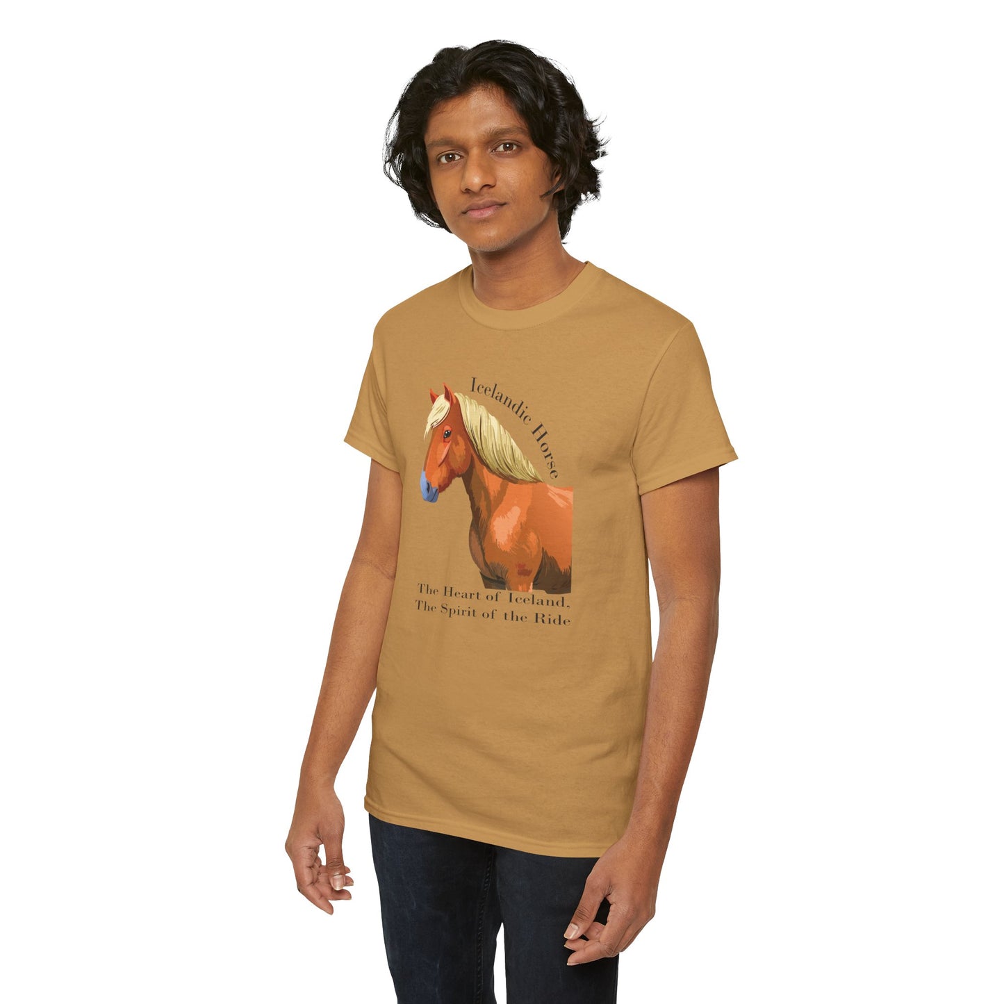 Icelandic Horse Unisex Heavy Cotton Tee - The Heart of Iceland, The Spirit of the Ride