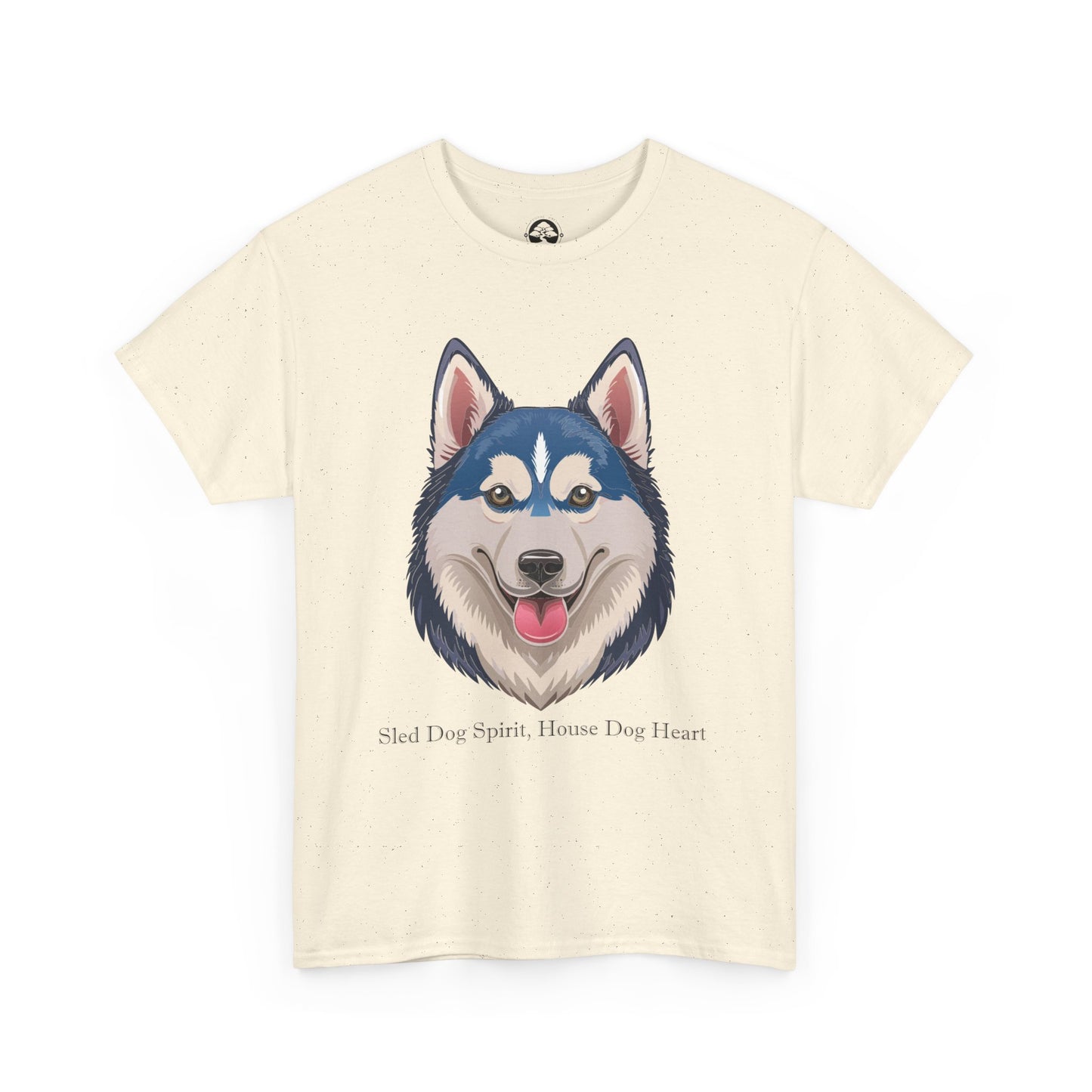 Camiseta unisex de algodón grueso con espíritu de perro de trineo y corazón de perro doméstico de Siberian Huskey