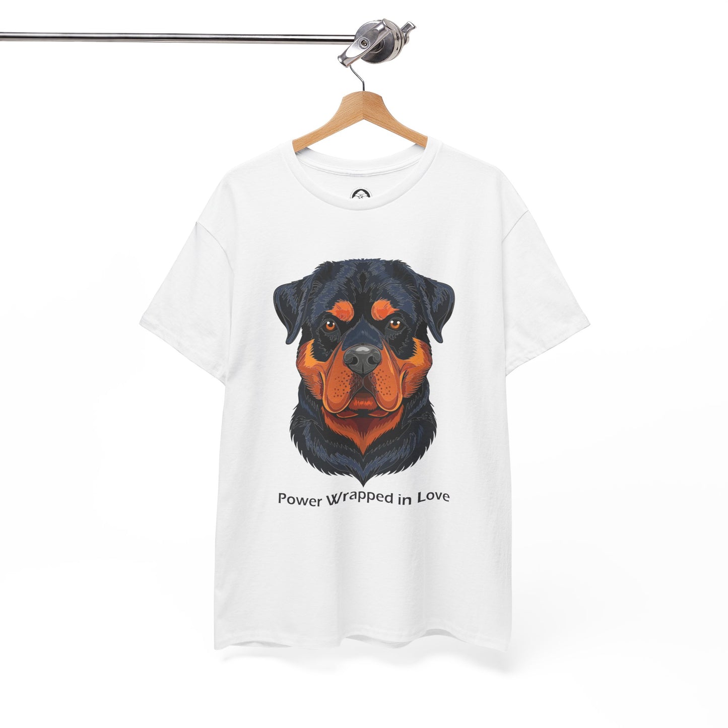 Camiseta unisex de algodón grueso Rottweiler - Power Wraped in Lover