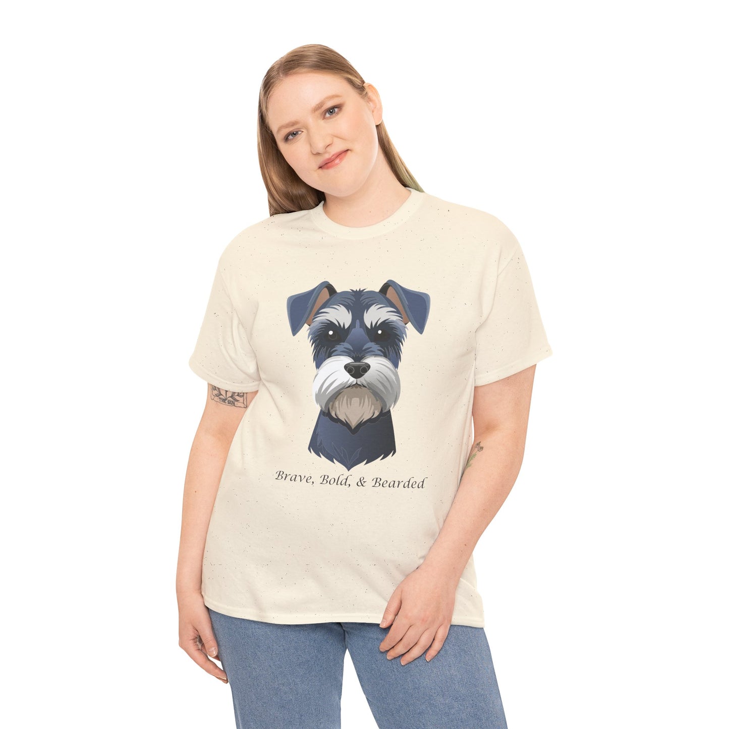 Miniature Schnauzer - Brave, Bold & Bearded Unisex Heavy Cotton T-Shirt