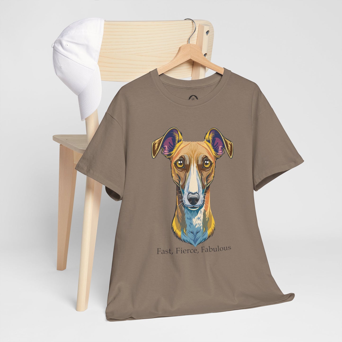 Whippet - Camiseta unisex de algodón grueso, rápida, feroz y fabulosa