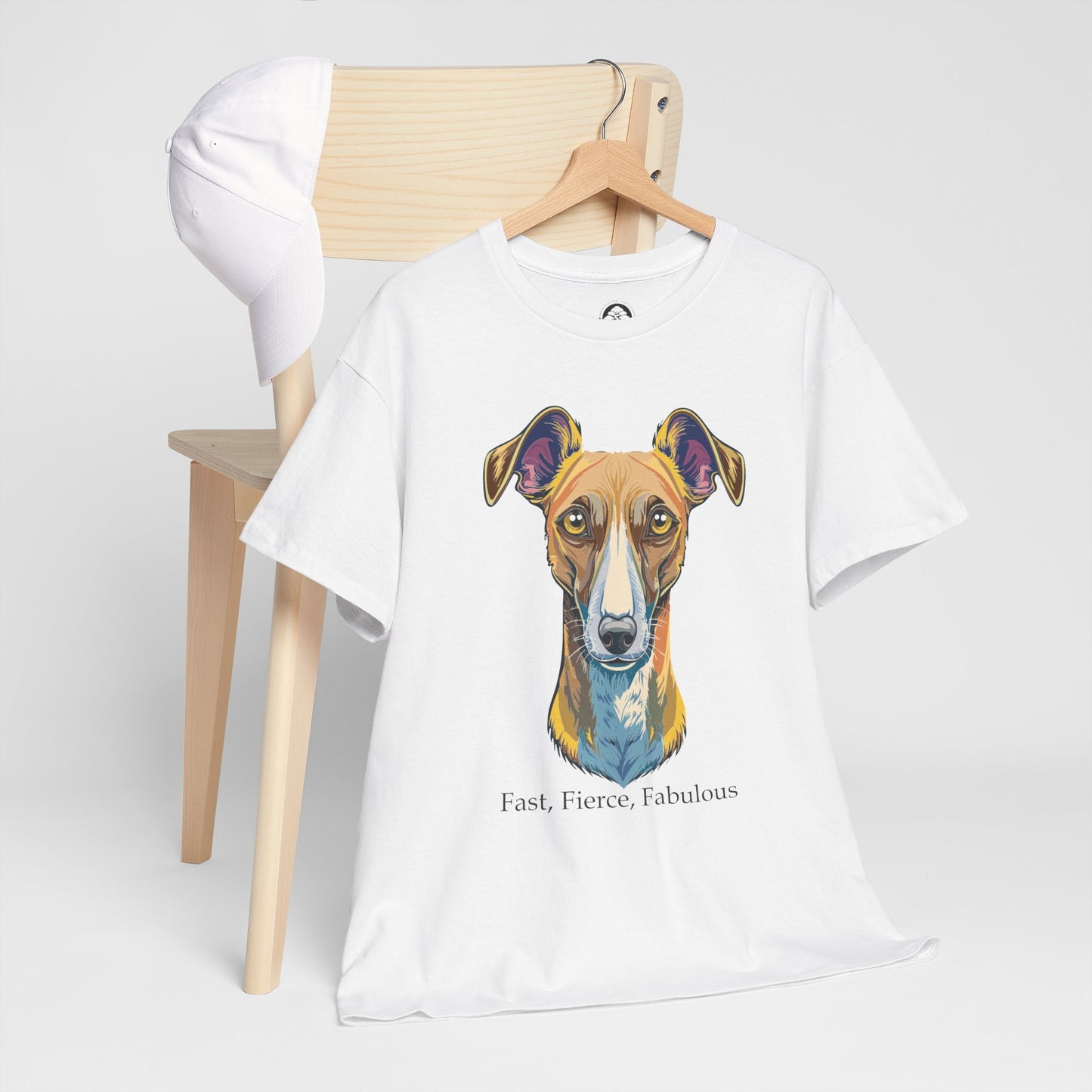 Whippet - Camiseta unisex de algodón grueso, rápida, feroz y fabulosa