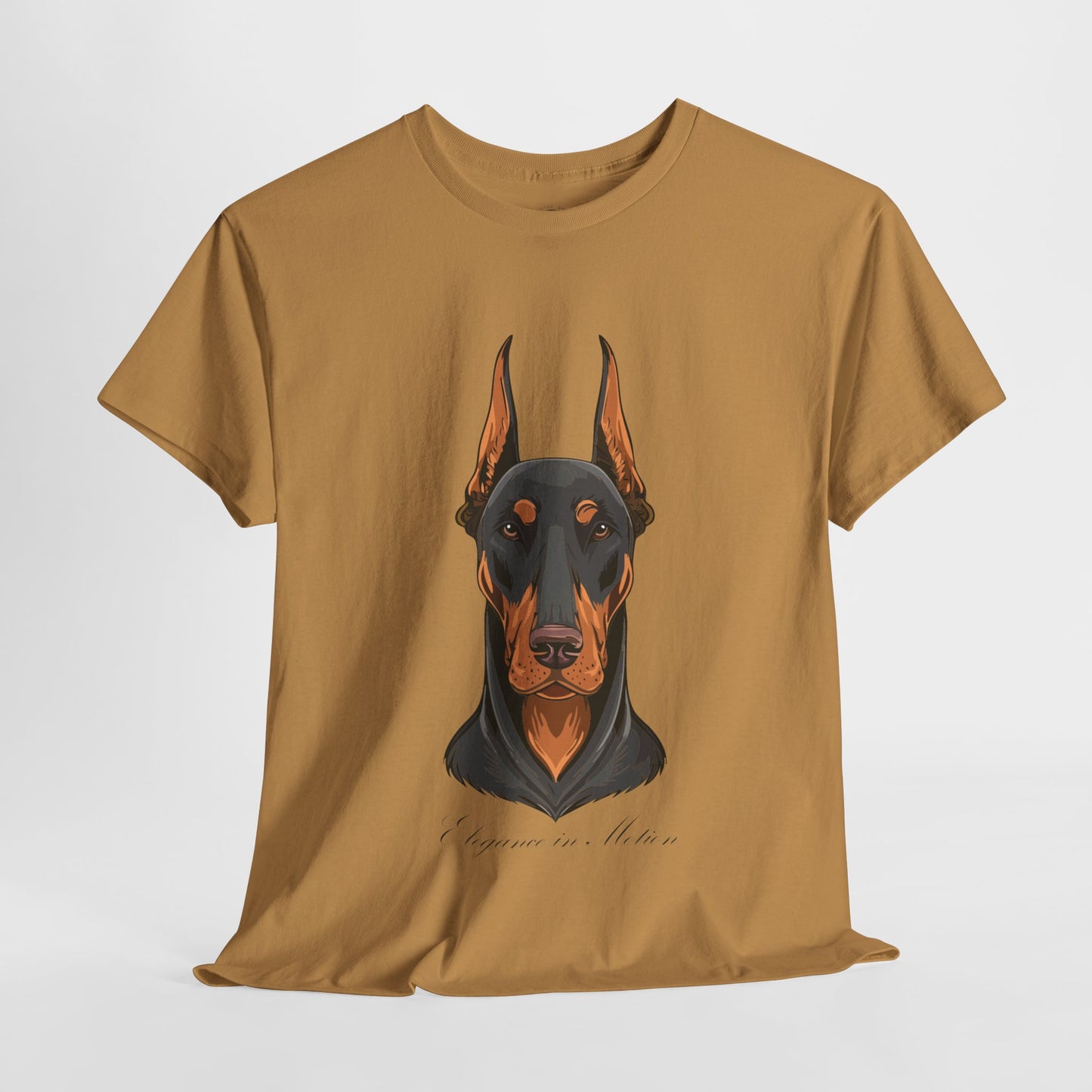 Doberman - Camiseta unisex de algodón grueso Elegancia en movimiento