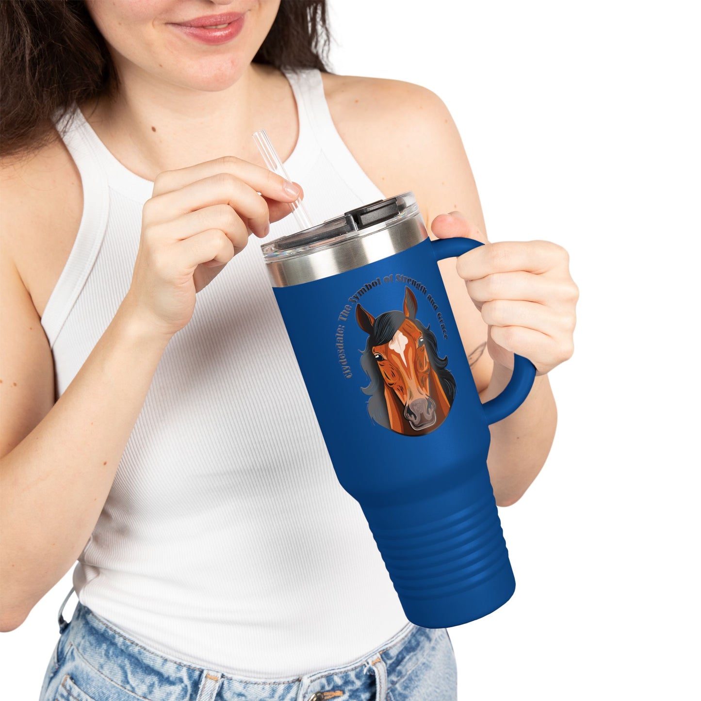 Clydesdale Insulated Travel Mug - Equine Inspiration, 40oz - Perfect for Horse Lovers