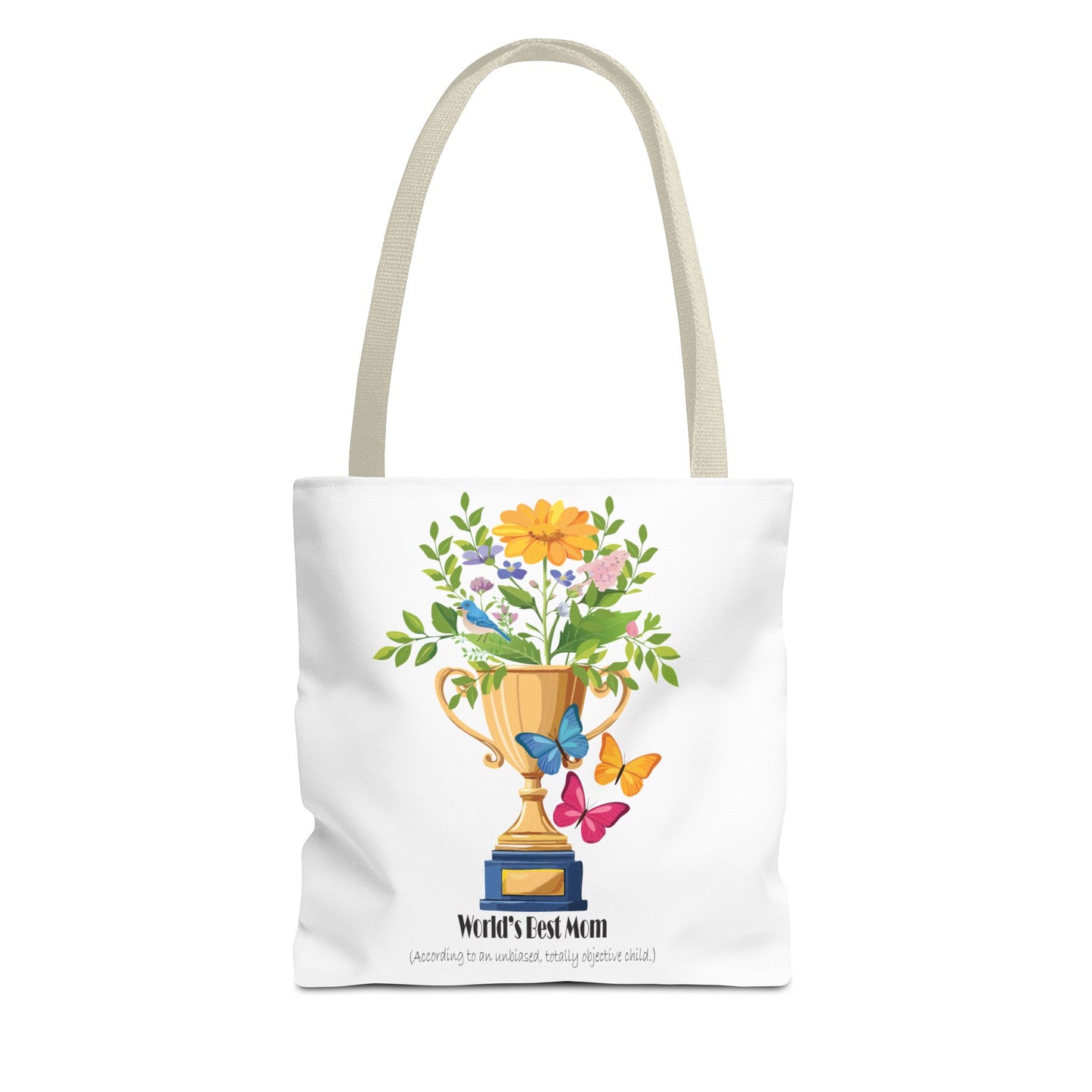 Floral Trophy Tote Bag - World's Best Mom Design