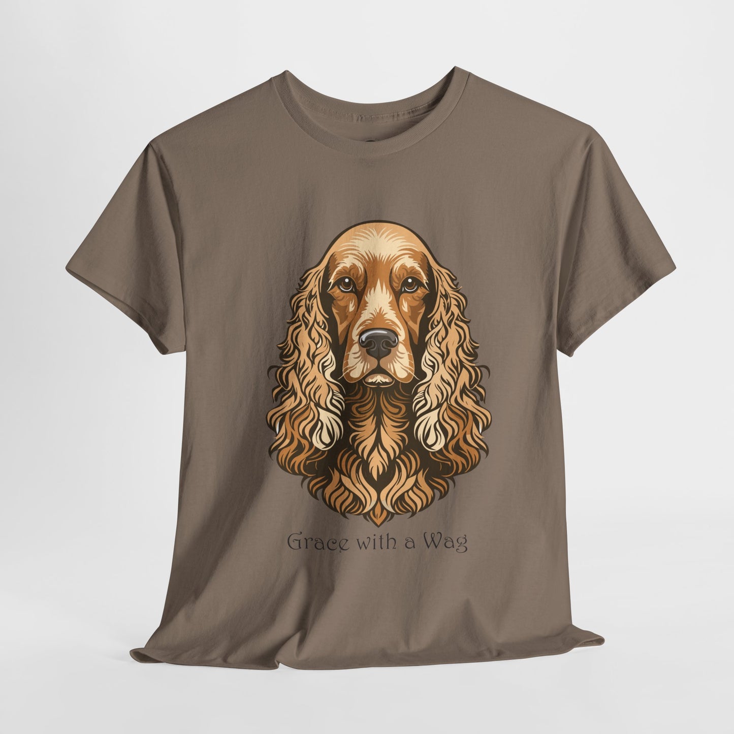 Camiseta unisex de algodón grueso con diseño de Cocker Spaniel - Grace with a Wag