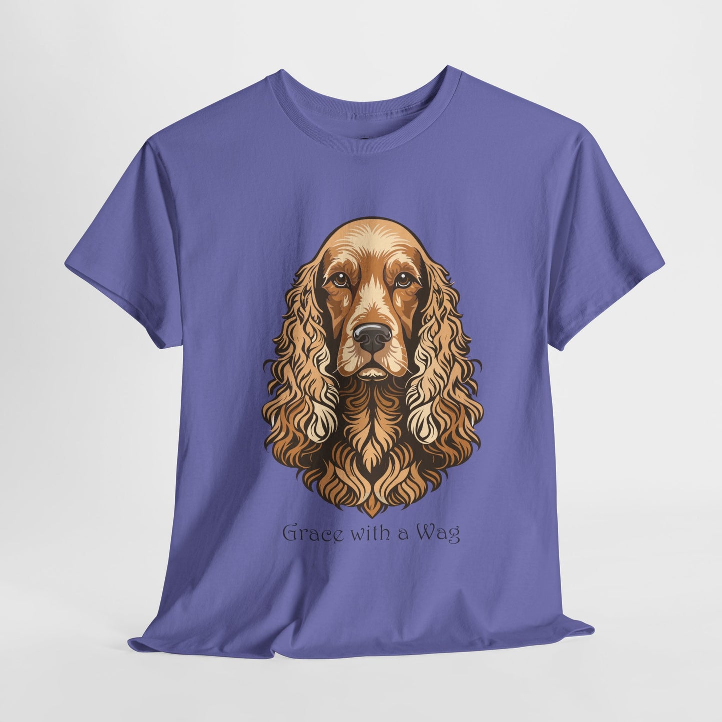 Camiseta unisex de algodón grueso con diseño de Cocker Spaniel - Grace with a Wag