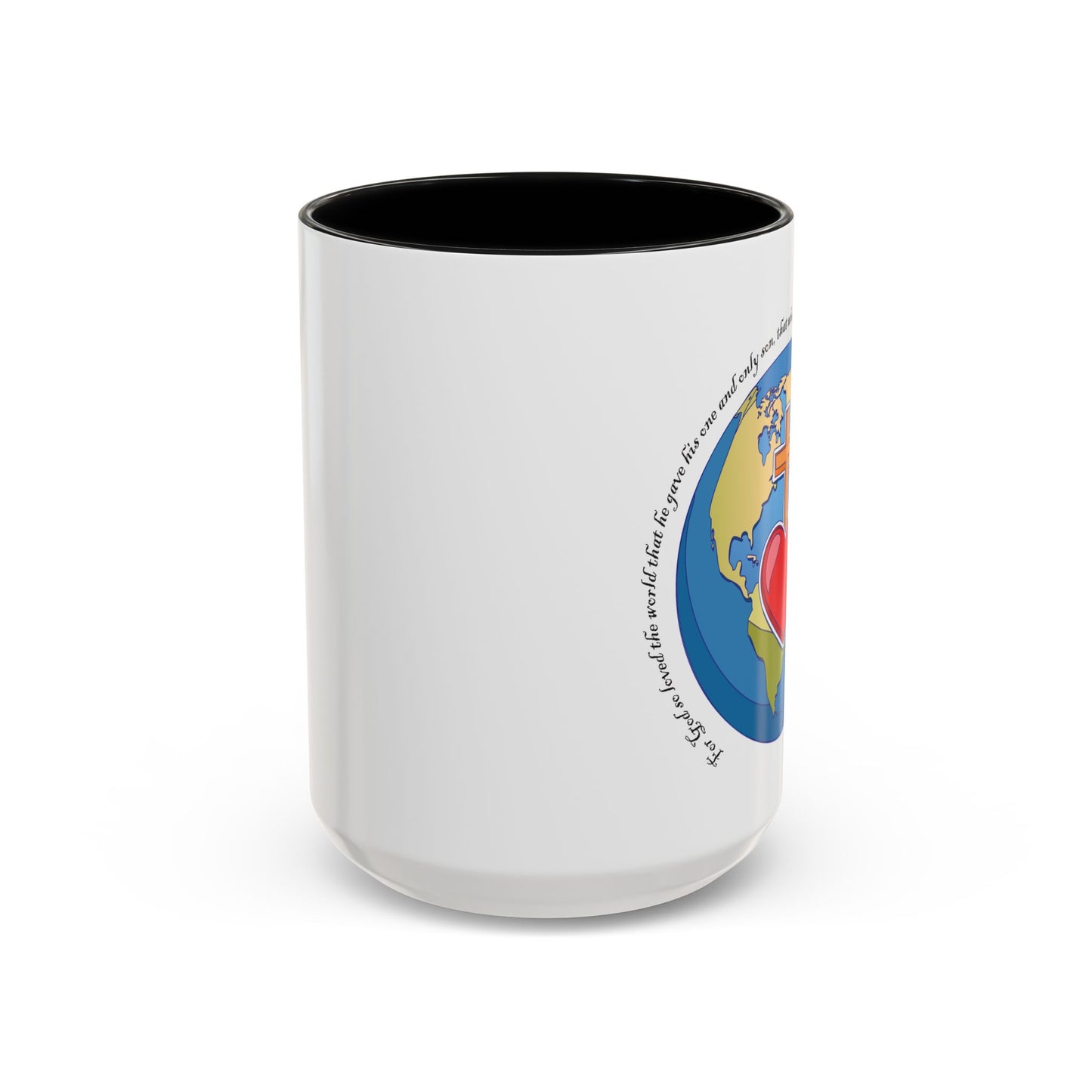 Taza de café con acento inspirador: diseño de fe y amor, perfecta para la motivación diaria.