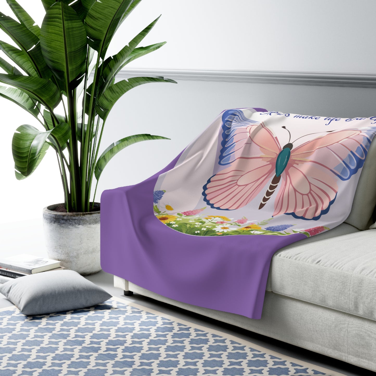 Moms Make Life Beautiful Sherpa Fleece Blanket