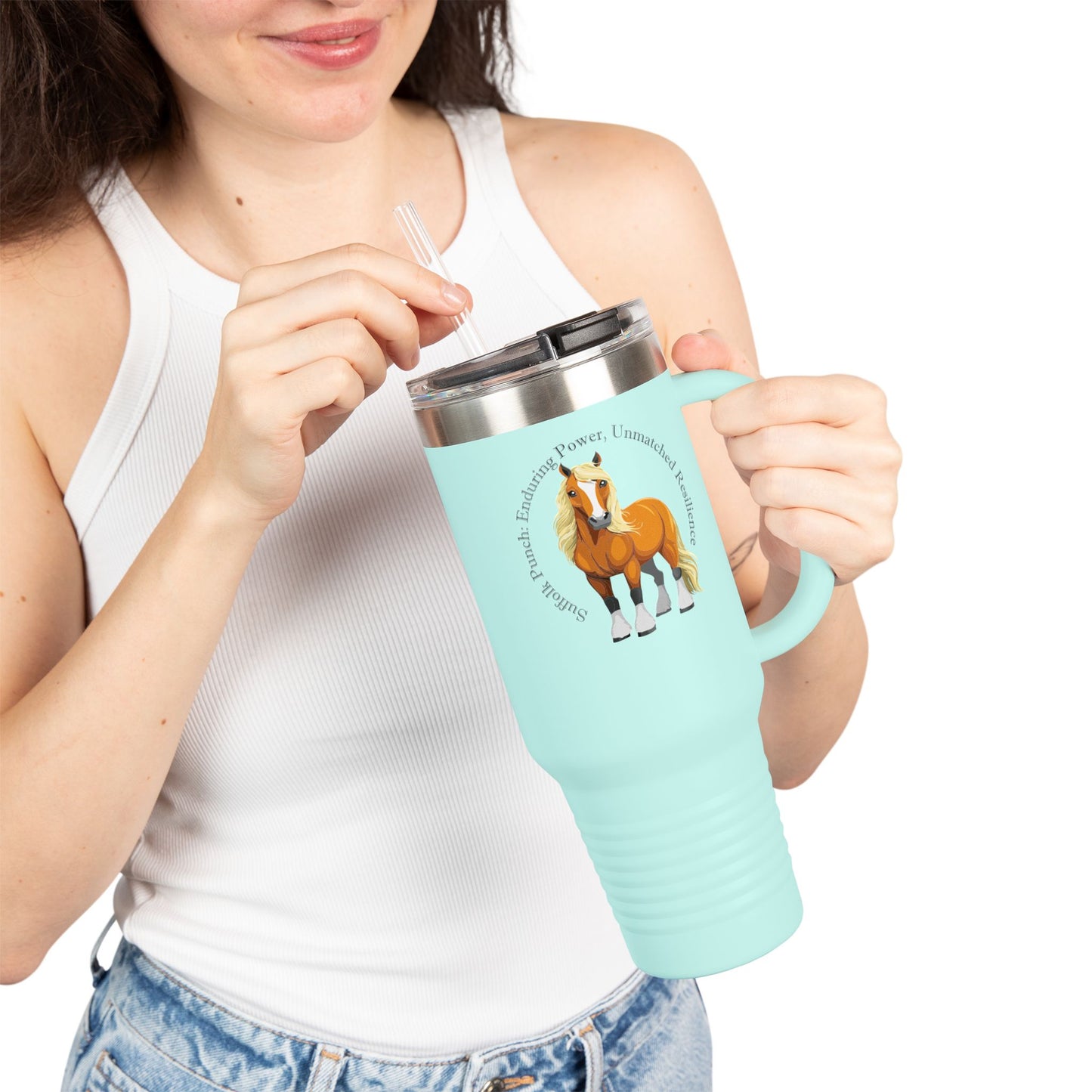 Suffolk Punch Inspirational Horse Insulated Travel Mug - 40oz for Adventurers