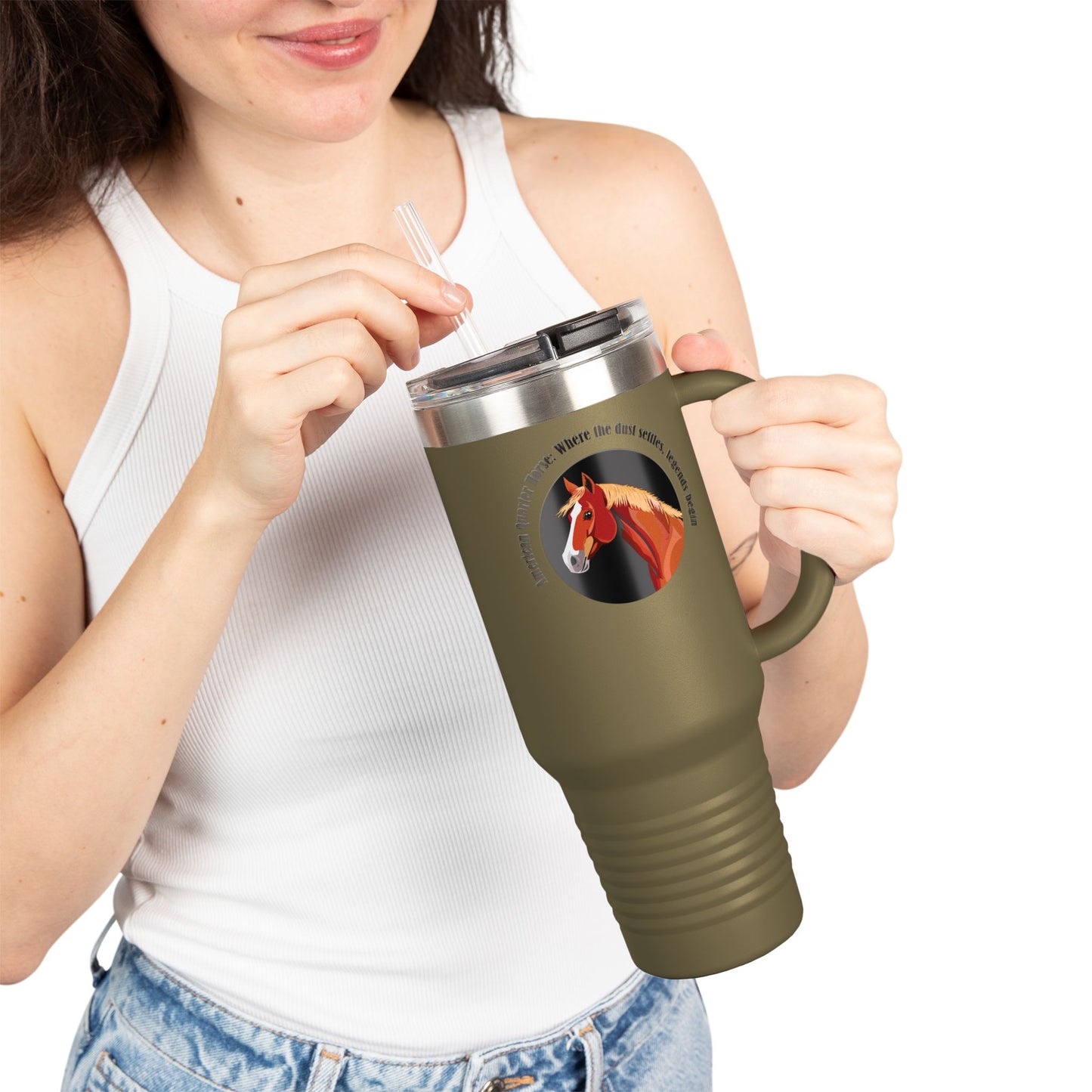 American Quarter Horse Insulated Travel Mug - 40oz - Perfect for Horse Lovers and Riders
