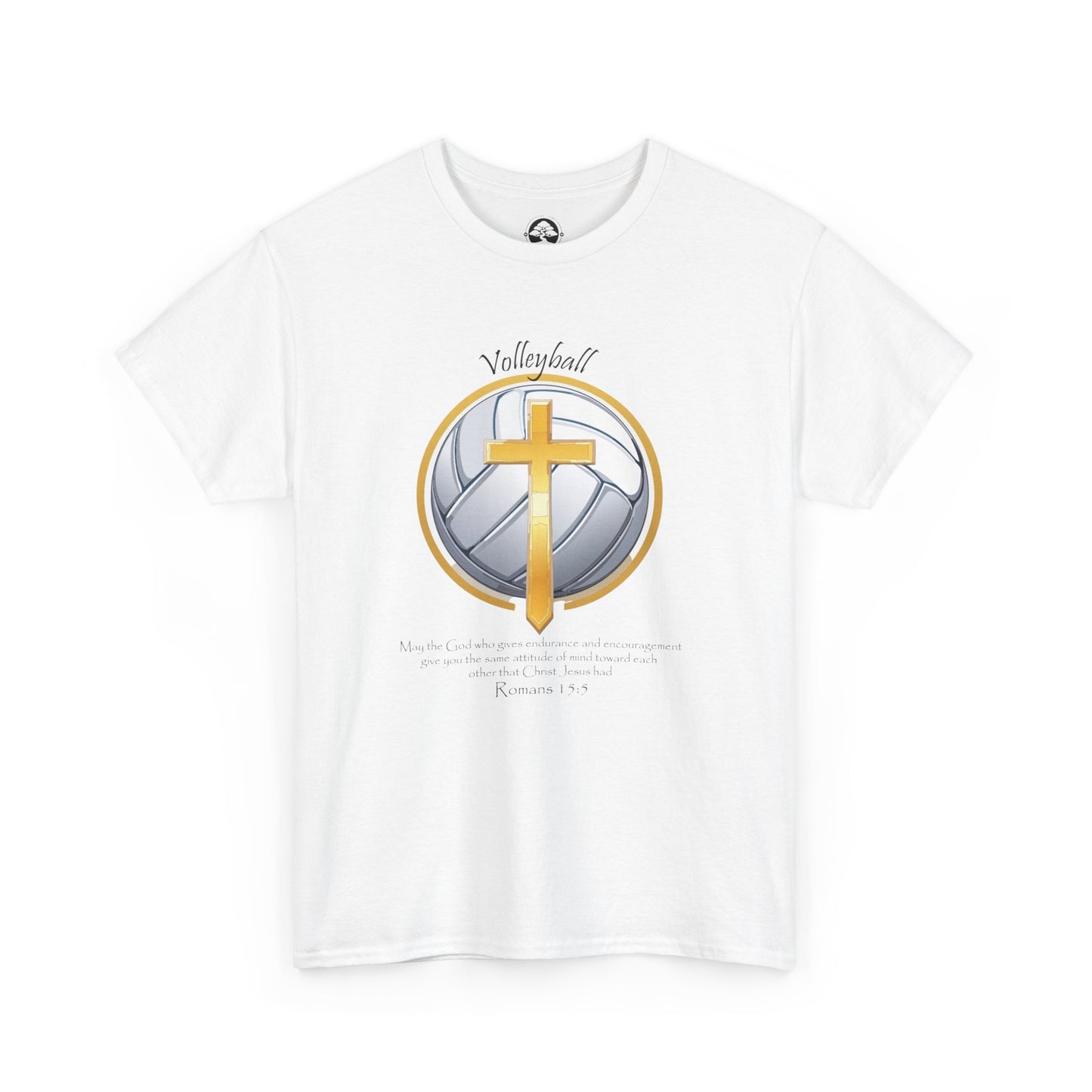 Camiseta unisex de algodón grueso "Fe y voleibol" - Camiseta inspirada en el deporte y la fe