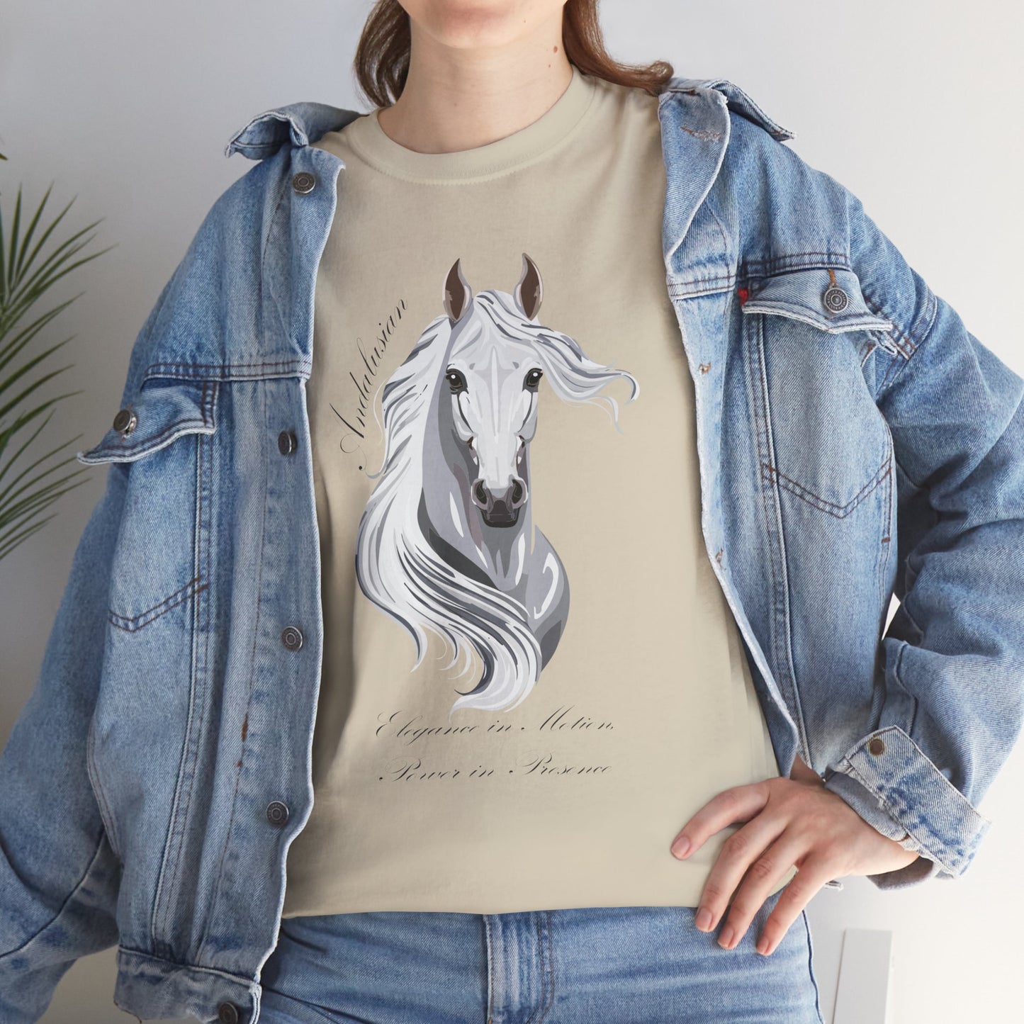 Andalusian Horse Design Unisex Heavy Cotton Tee