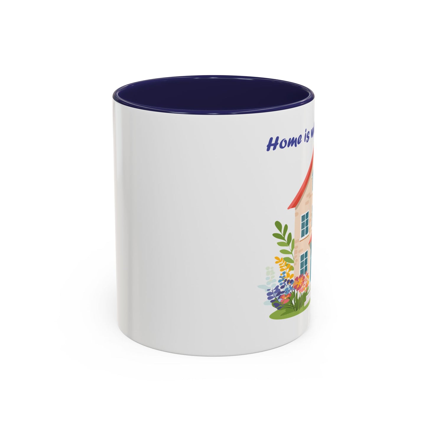 Home is Where Mom Is Accent Coffee Mug - Cute Floral Design (11oz & 15oz)