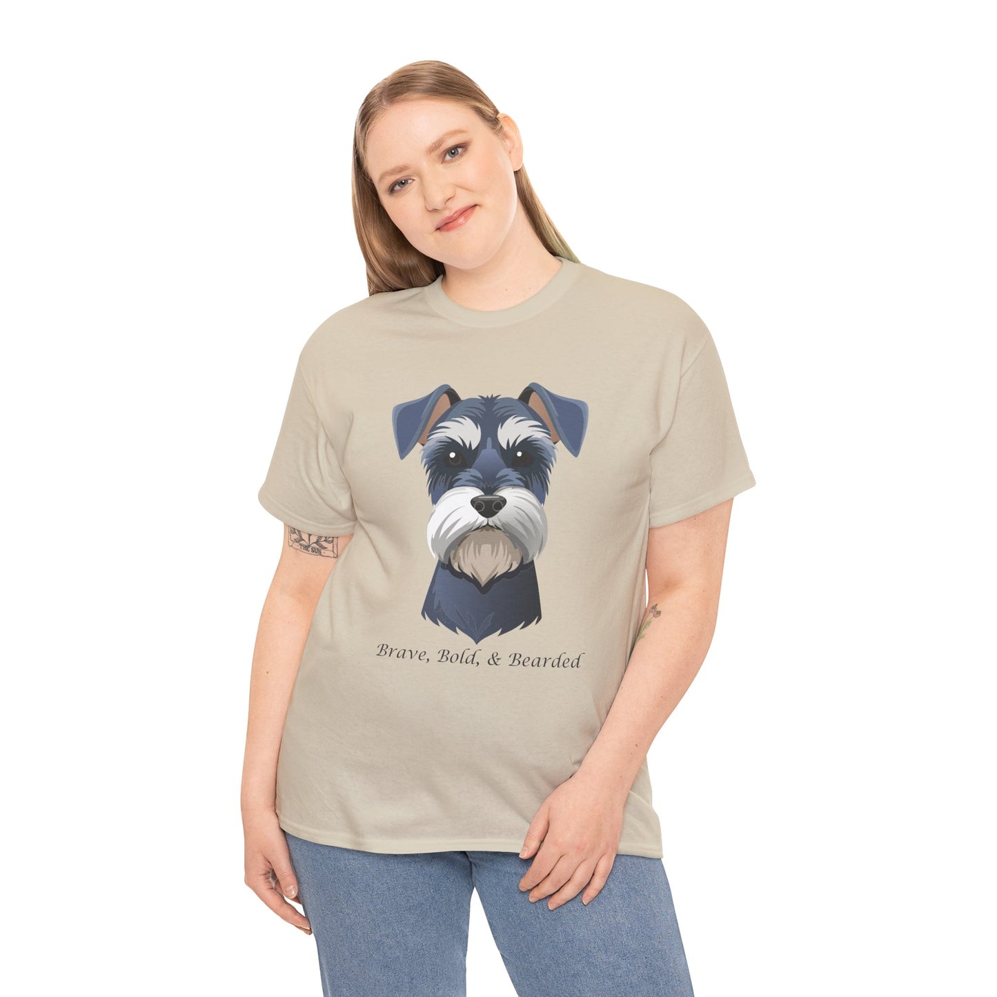 Miniature Schnauzer - Brave, Bold & Bearded Unisex Heavy Cotton T-Shirt