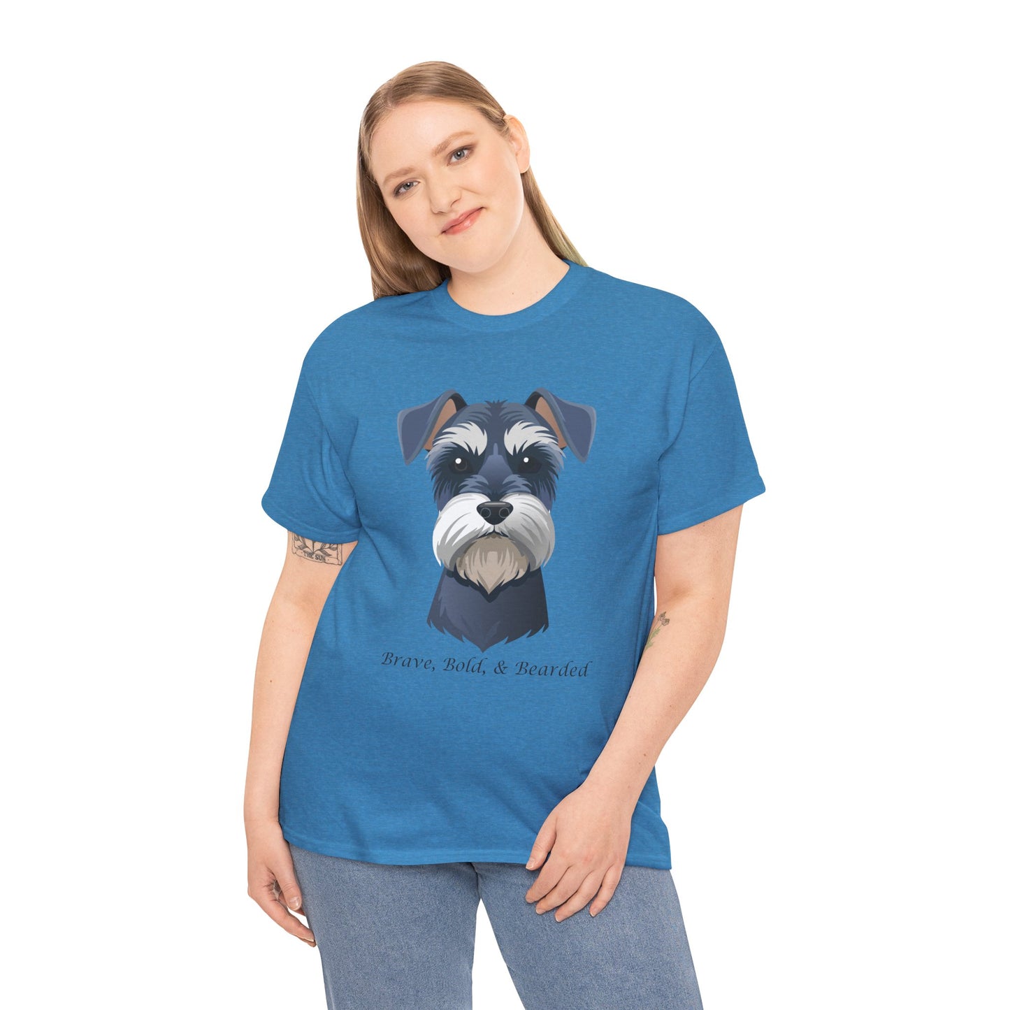 Miniature Schnauzer - Brave, Bold & Bearded Unisex Heavy Cotton T-Shirt