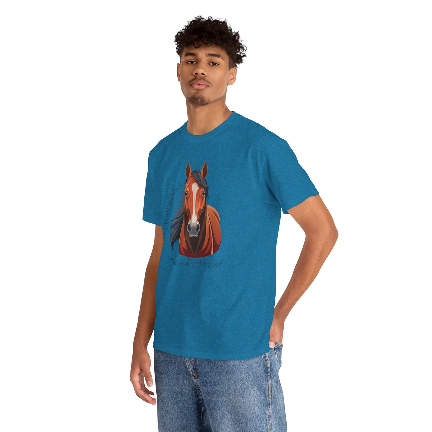 Thoroughbred Horse Unisex Heavy Cotton Tee