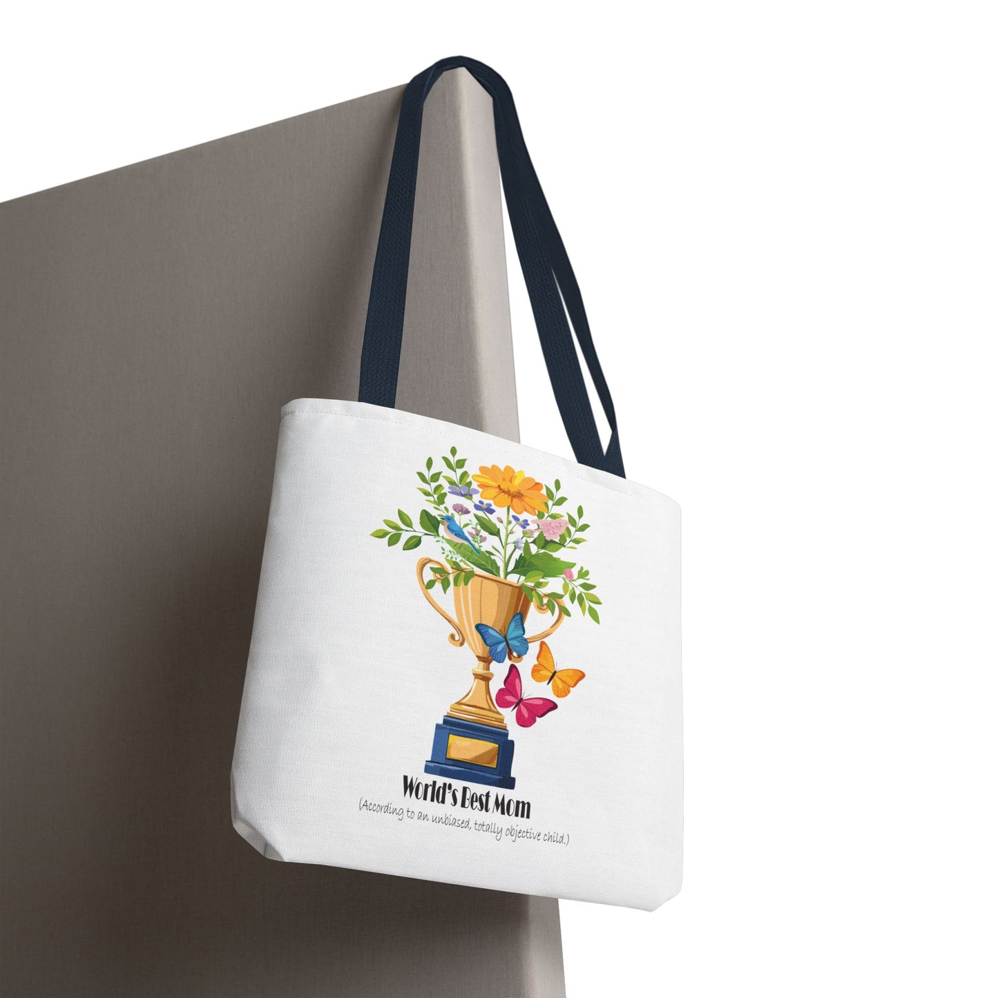 Floral Trophy Tote Bag - World's Best Mom Design