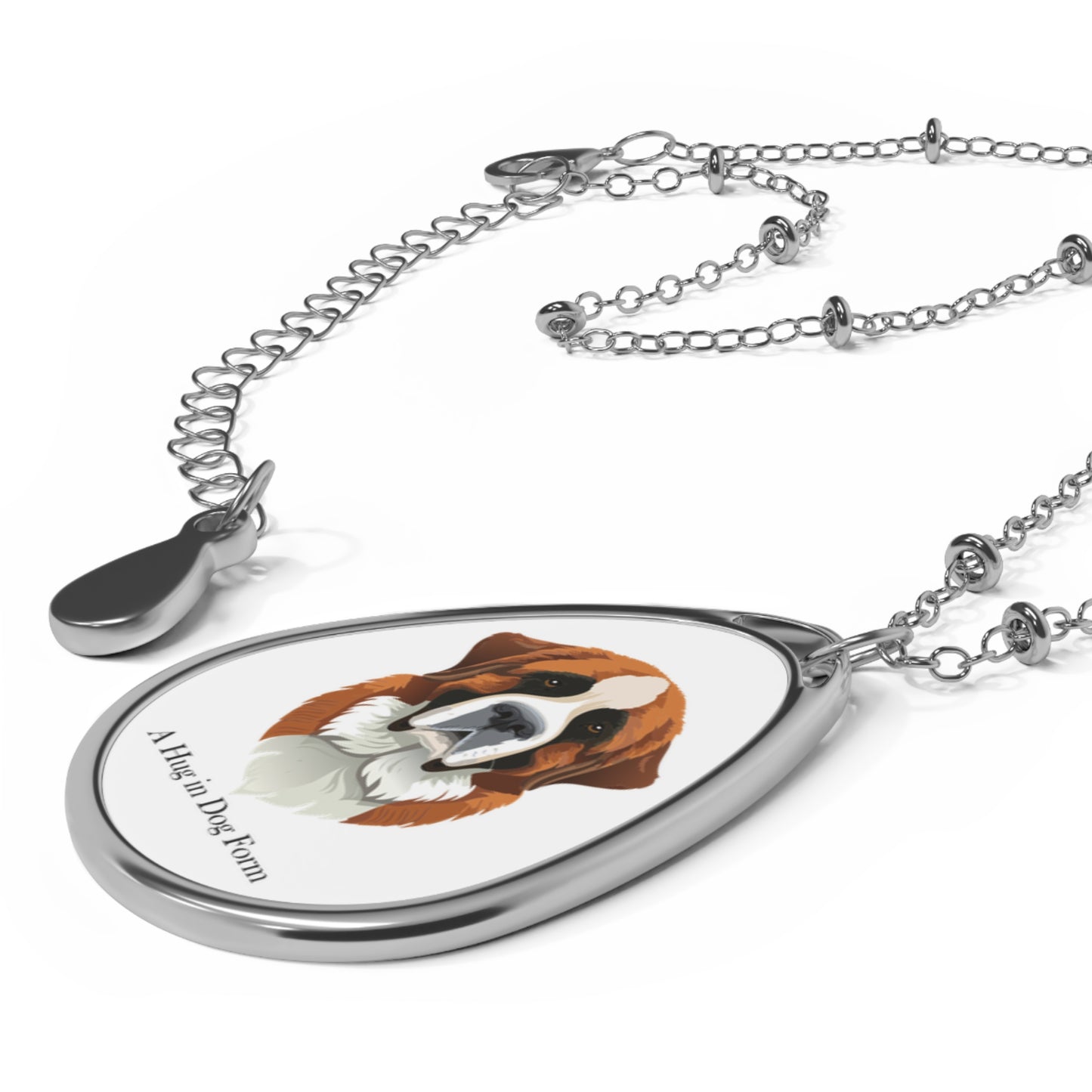 Collar ovalado de San Bernardo - Colgante "Un abrazo en forma de perro"