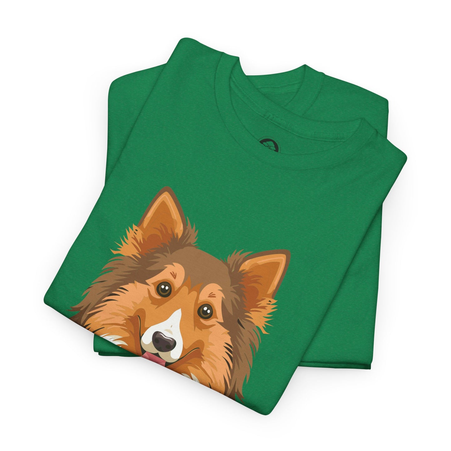 Camiseta unisex de algodón grueso con diseño de perro pastor de Shetland: gracia, inteligencia y mucho pelo