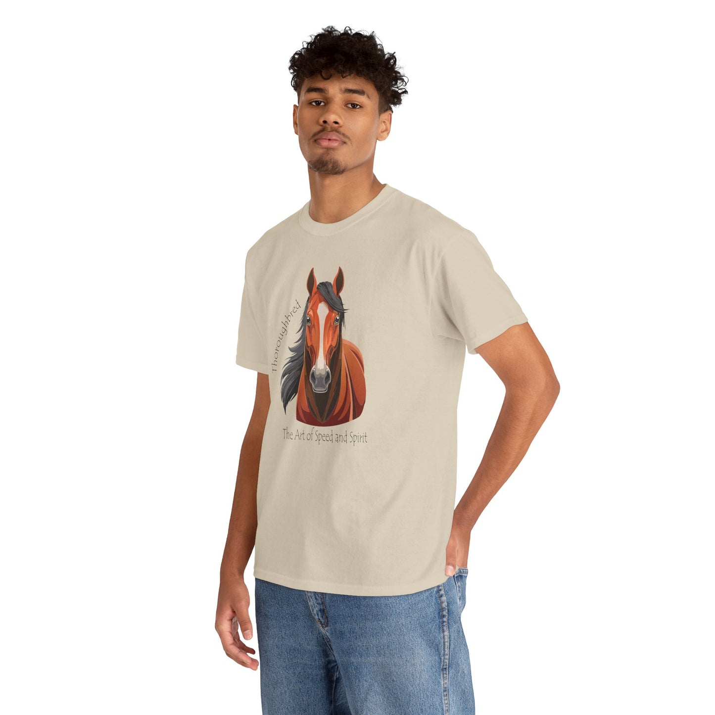 Thoroughbred Horse Unisex Heavy Cotton Tee