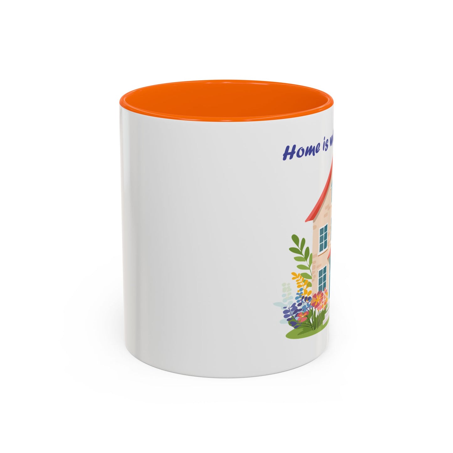 Home is Where Mom Is Accent Coffee Mug - Cute Floral Design (11oz & 15oz)