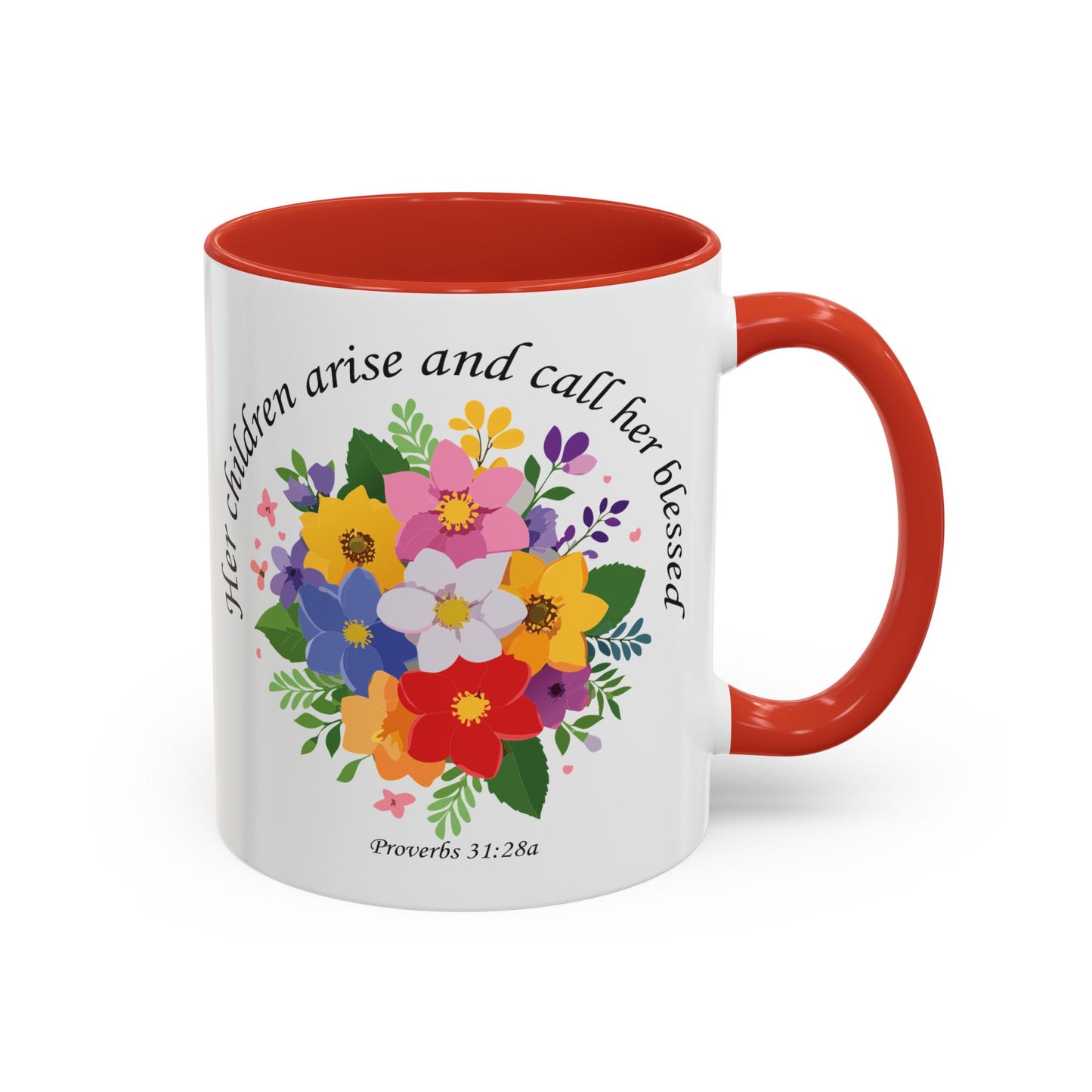 Floral Inspirational Coffee Mug - 'Her Children Arise and Call Her Blessed' - Perfect Gift for Moms