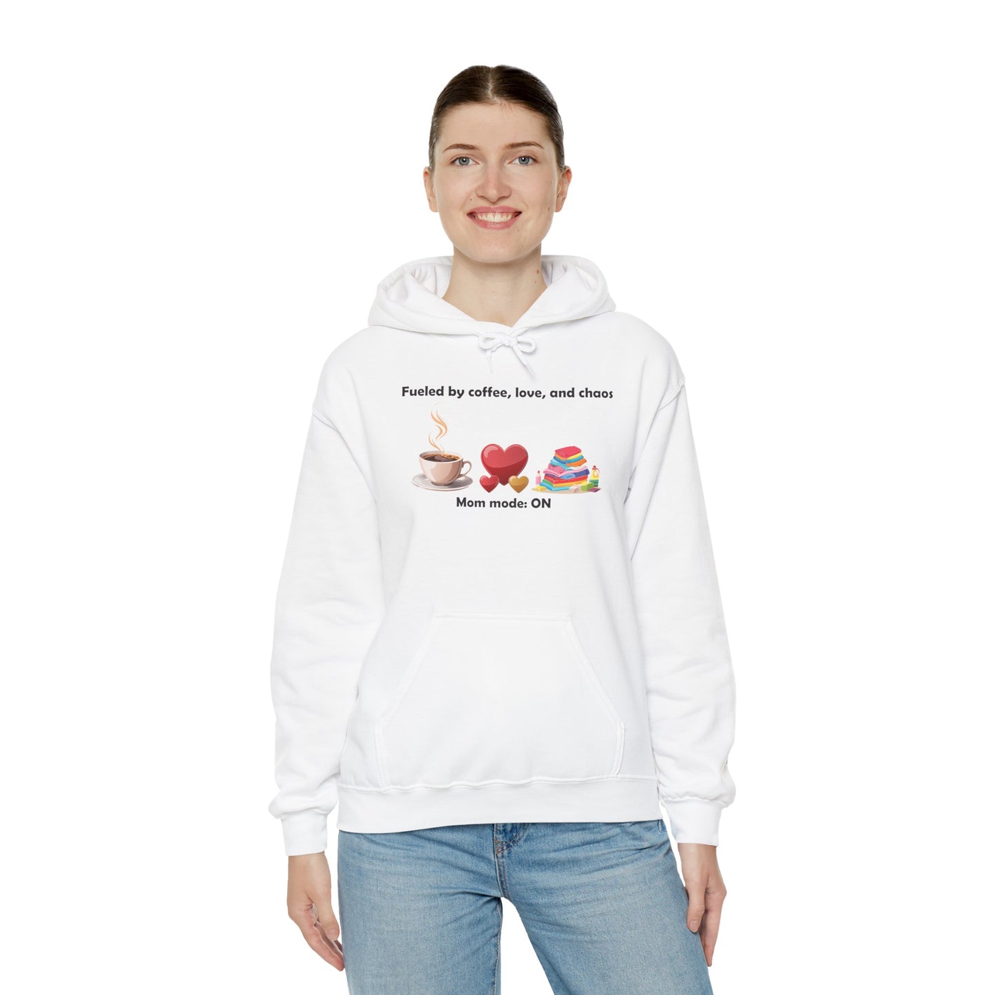 Mom Life Sweatshirt - Fueled by Coffee, Love, and Chaos