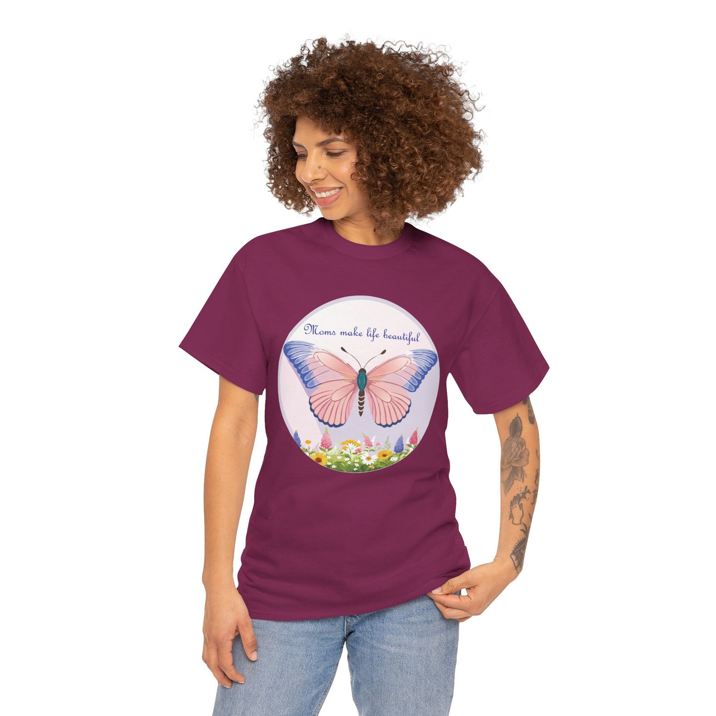 Mom Makes Life Beautiful Butterfly Tee