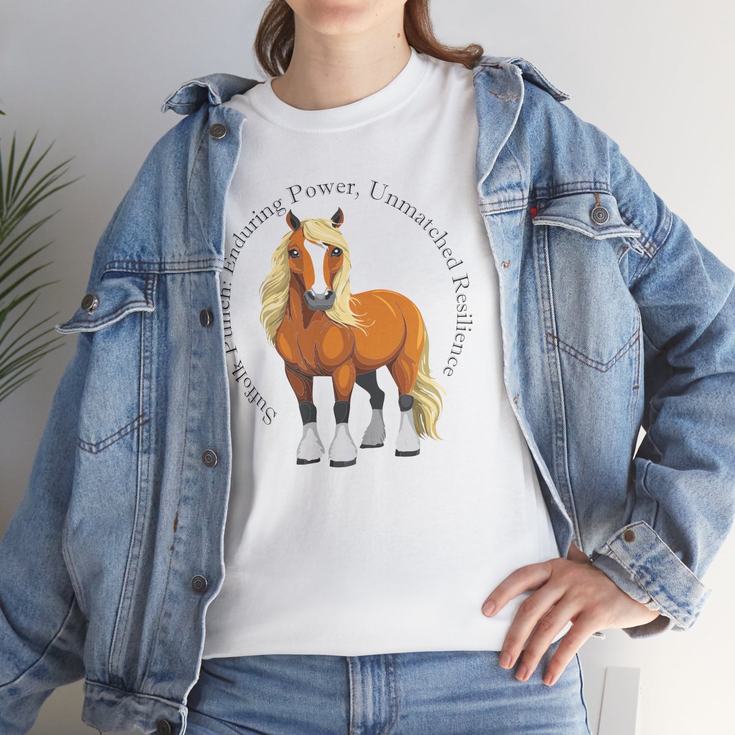 Suffolk Punch Unisex Heavy Cotton Tee - Enduring Power Horse Graphic Tee