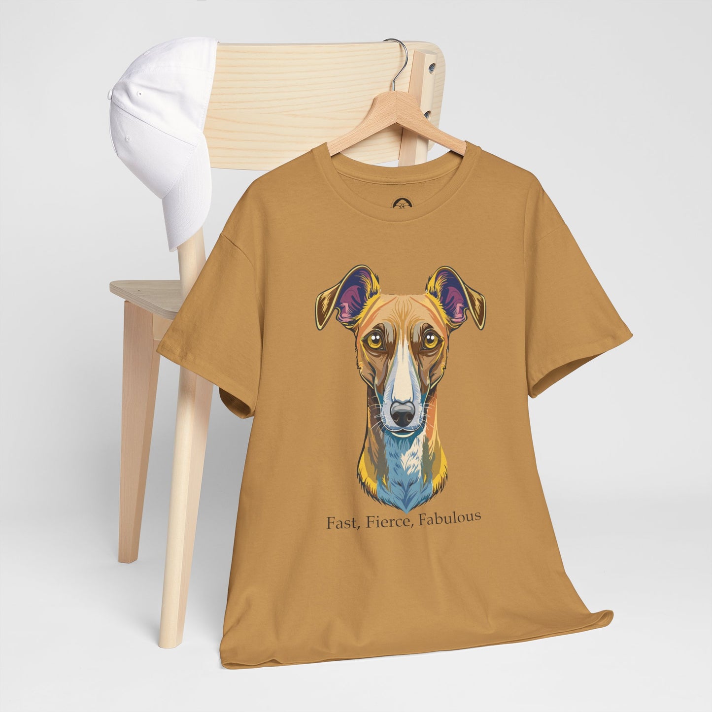 Whippet - Camiseta unisex de algodón grueso, rápida, feroz y fabulosa