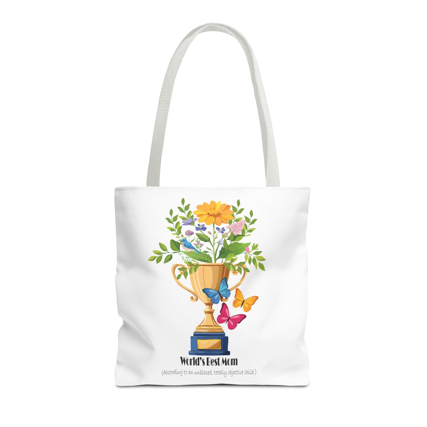 Floral Trophy Tote Bag - World's Best Mom Design