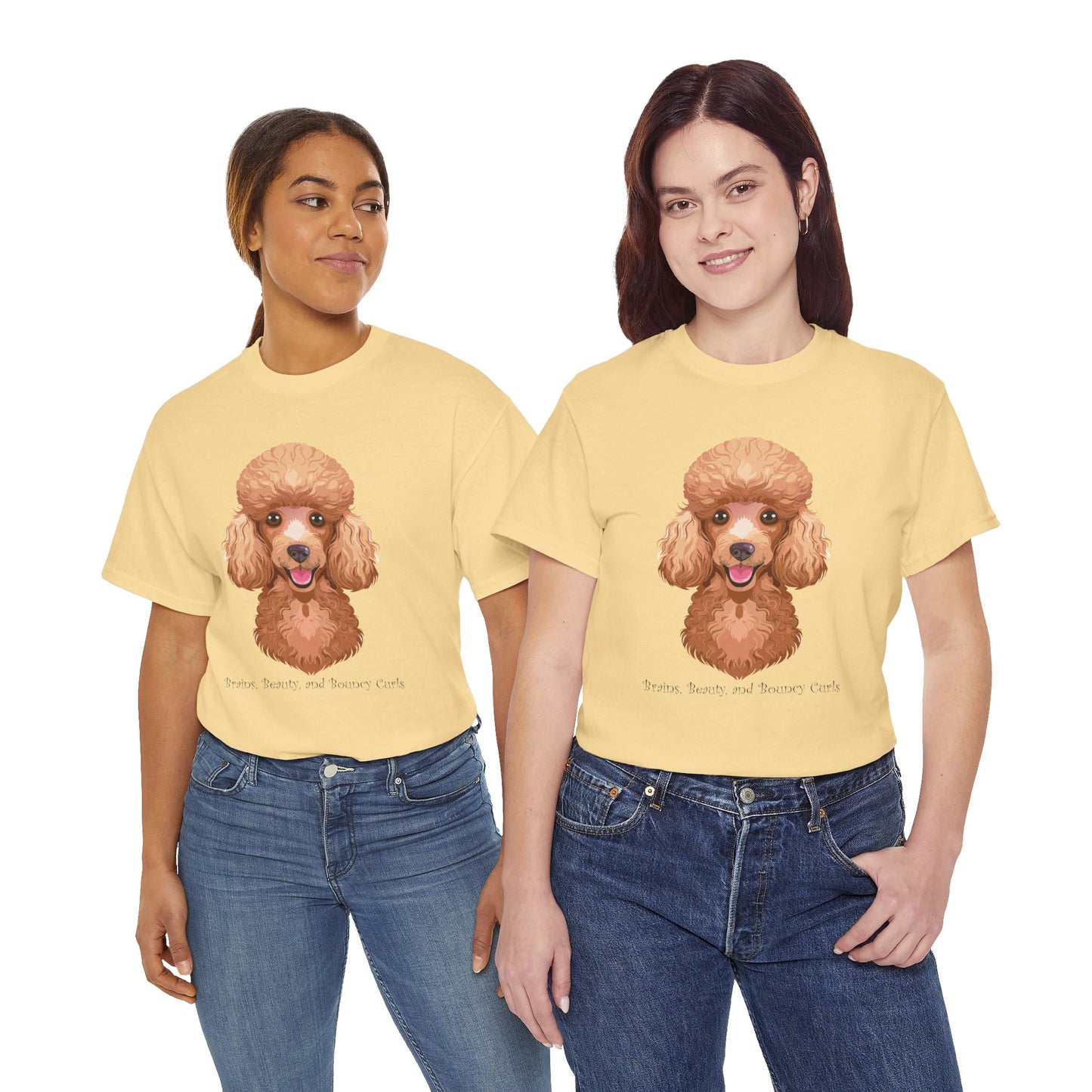 Caniche - Camiseta unisex de algodón grueso con inteligencia, belleza y rizos elásticos