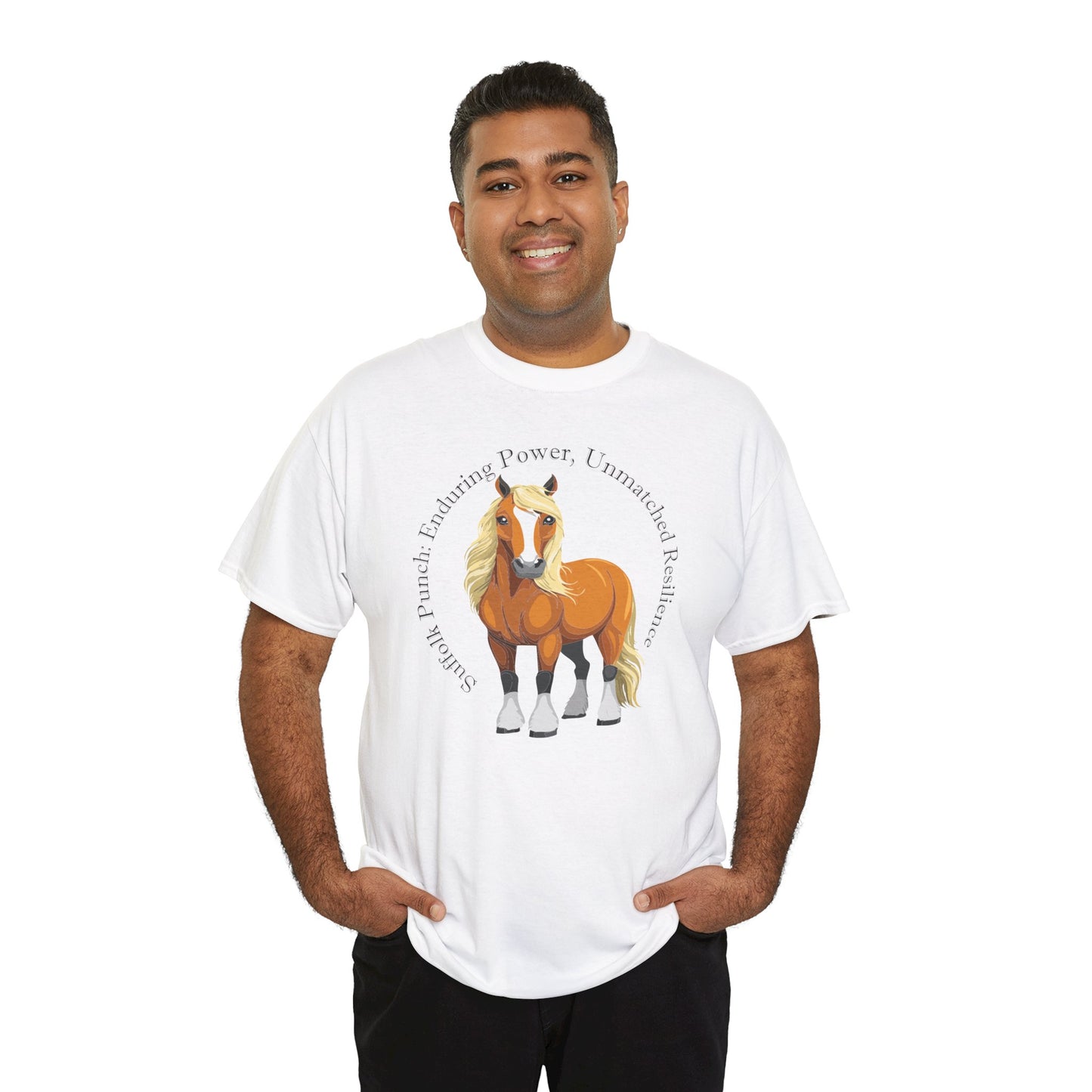 Suffolk Punch Unisex Heavy Cotton Tee - Enduring Power Horse Graphic Tee