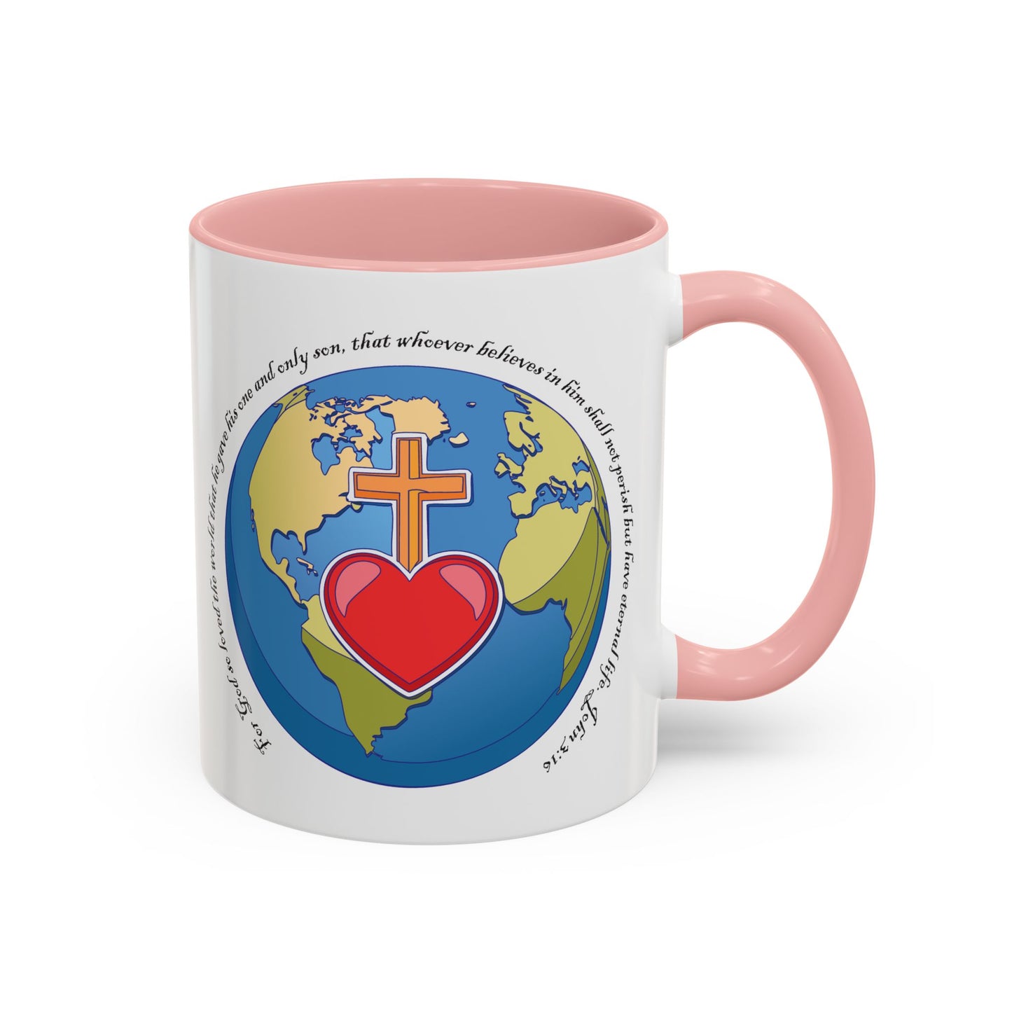 Taza de café con acento inspirador: diseño de fe y amor, perfecta para la motivación diaria.
