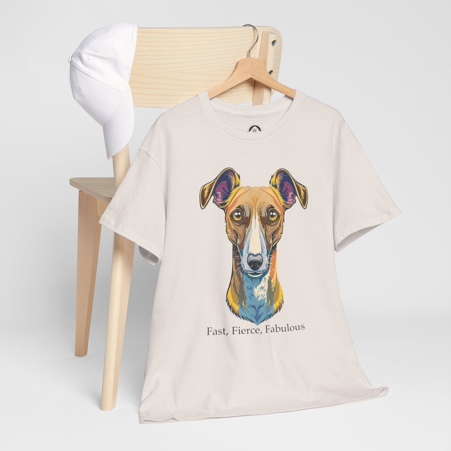 Whippet - Camiseta unisex de algodón grueso, rápida, feroz y fabulosa