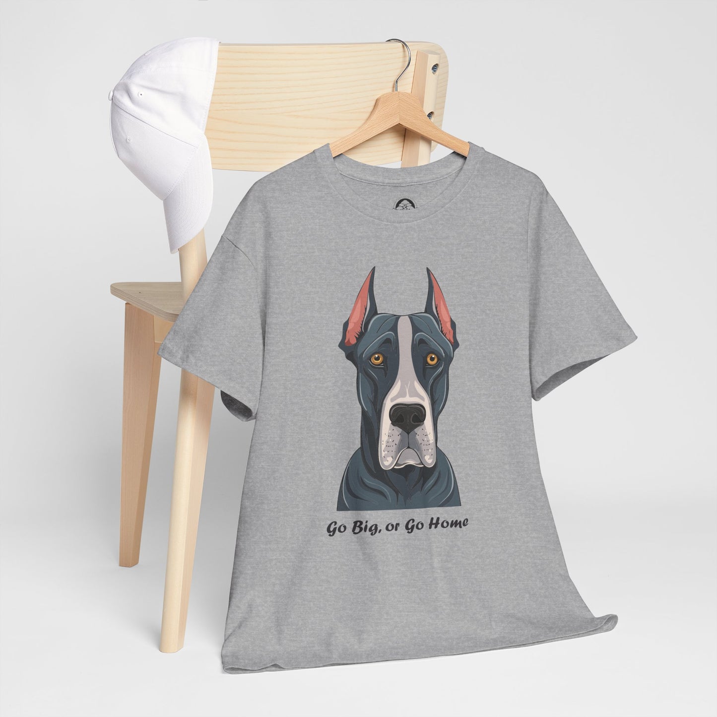 Camiseta unisex de algodón grueso "Gran Danés - Go Big, or Go Home"