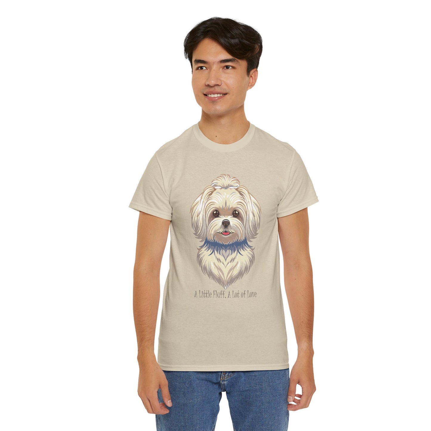 Camisa unisex de algodón grueso "Maltés - Un poco de pelusa, mucho amor"