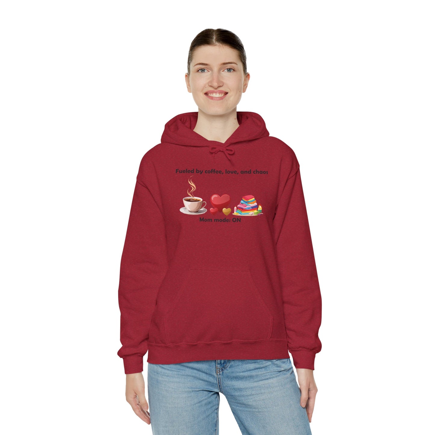 Mom Life Sweatshirt - Fueled by Coffee, Love, and Chaos