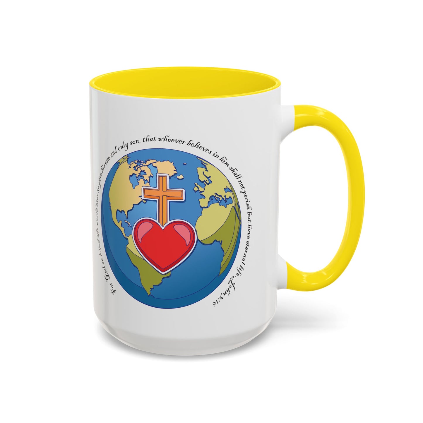 Taza de café con acento inspirador: diseño de fe y amor, perfecta para la motivación diaria.