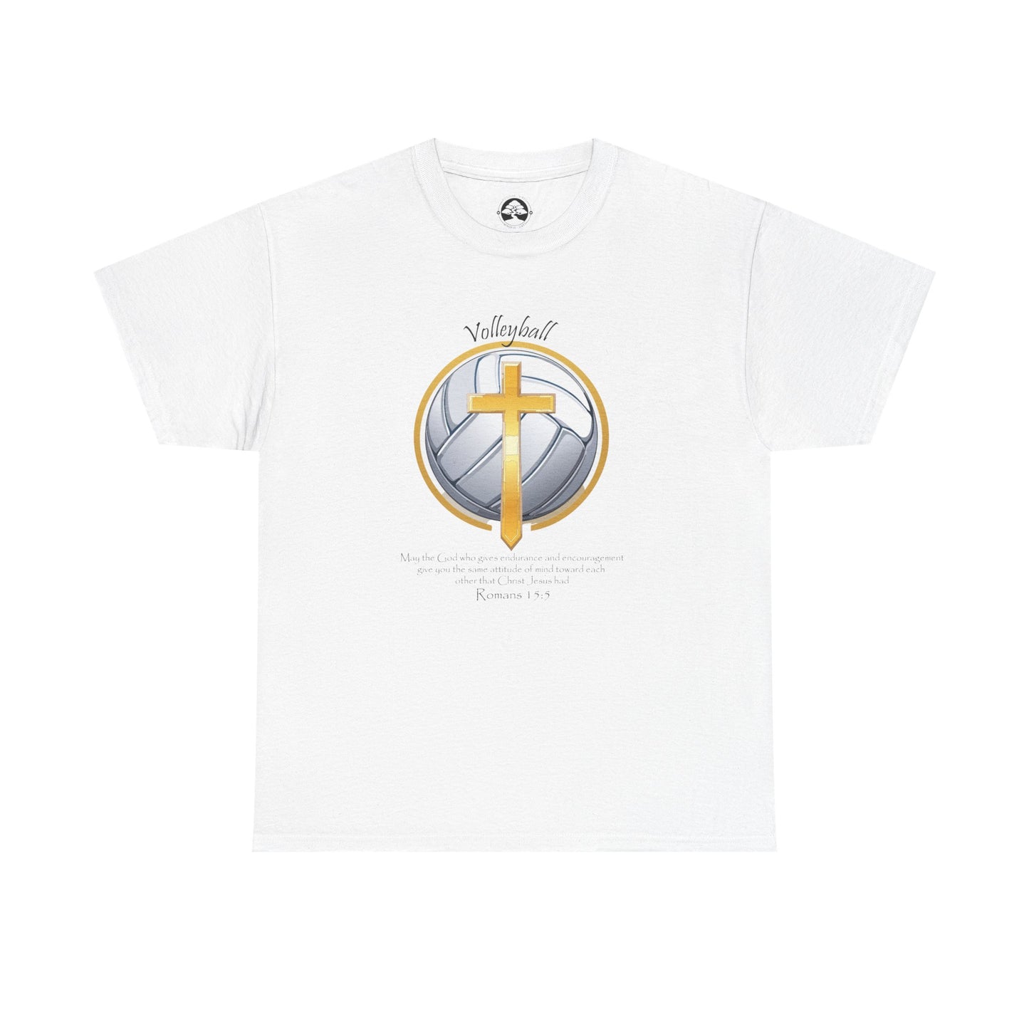 Camiseta unisex de algodón grueso "Fe y voleibol" - Camiseta inspirada en el deporte y la fe