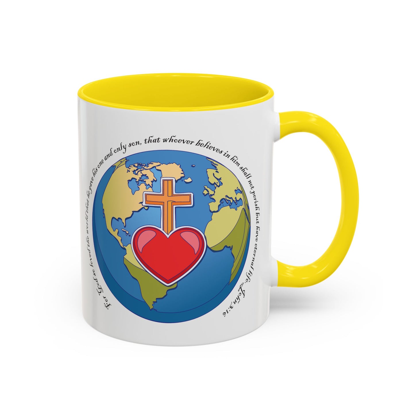 Taza de café con acento inspirador: diseño de fe y amor, perfecta para la motivación diaria.