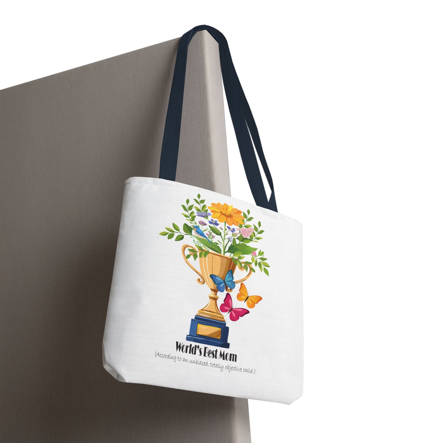Floral Trophy Tote Bag - World's Best Mom Design