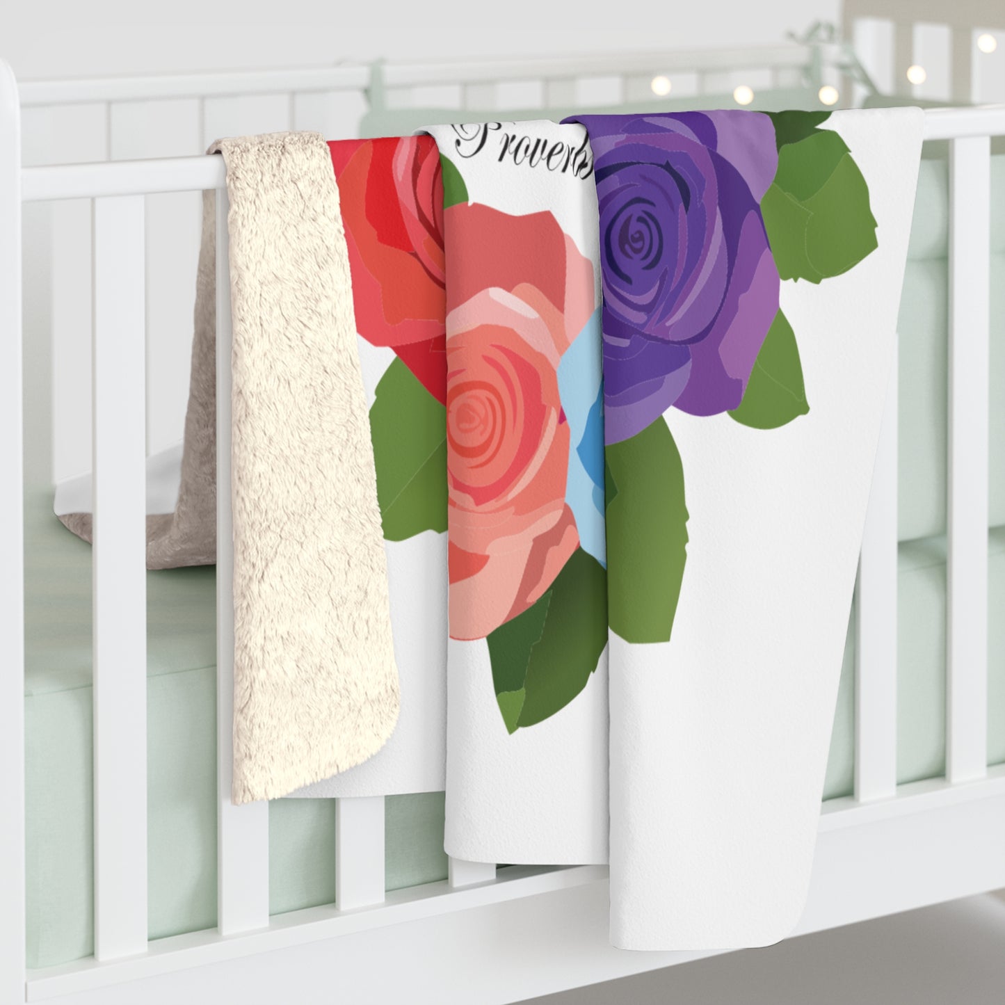 Inspirational Sherpa Fleece Blanket with Floral Design - Perfect Gift for Mother's Day, Birthdays, or Home Decor