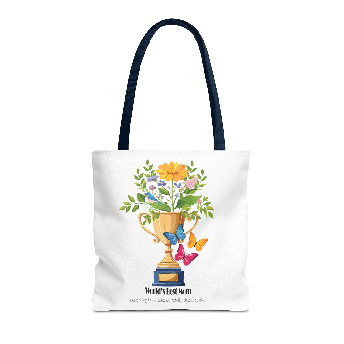 Floral Trophy Tote Bag - World's Best Mom Design