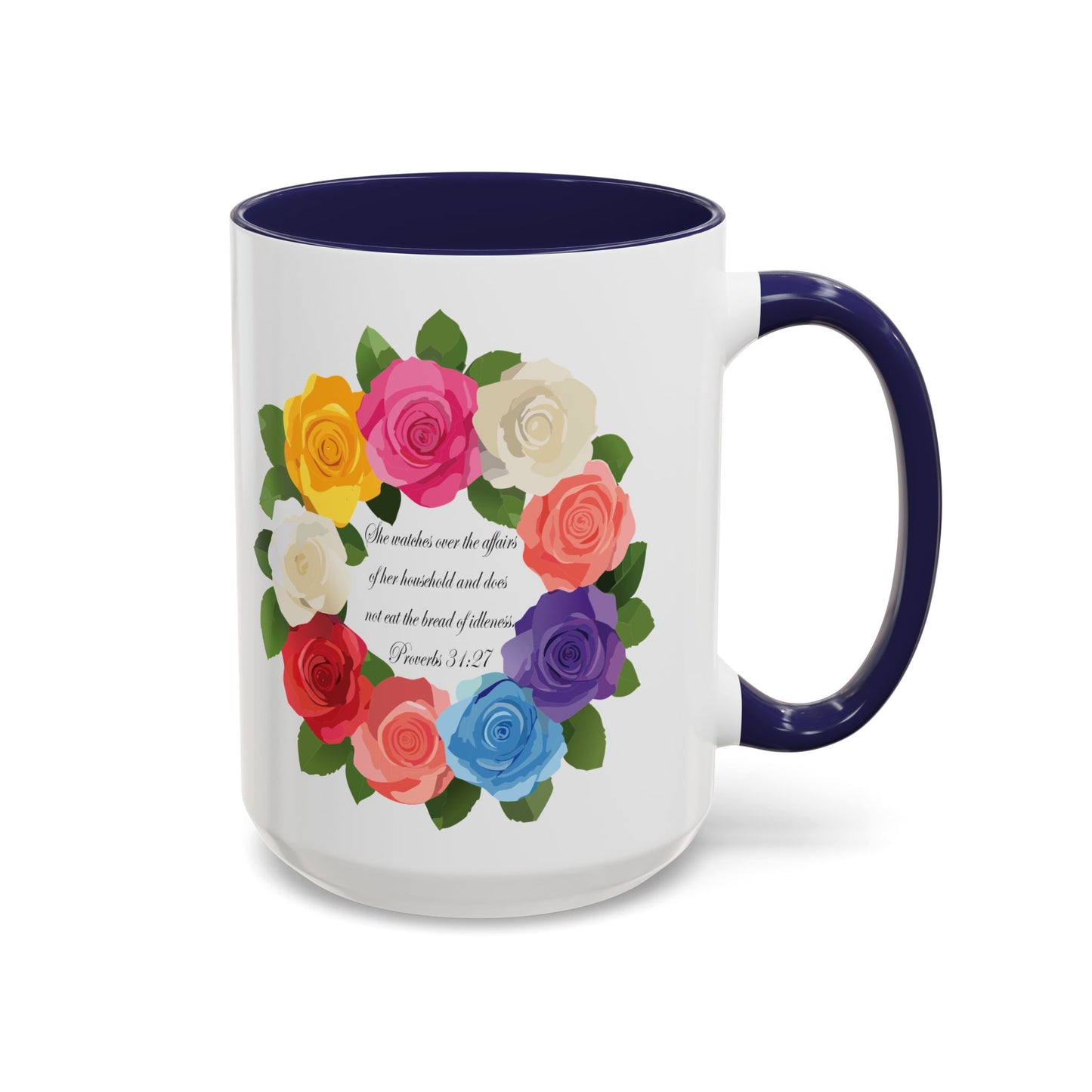Inspirational Floral Coffee Mug for Mom- Proverbs 31:27
