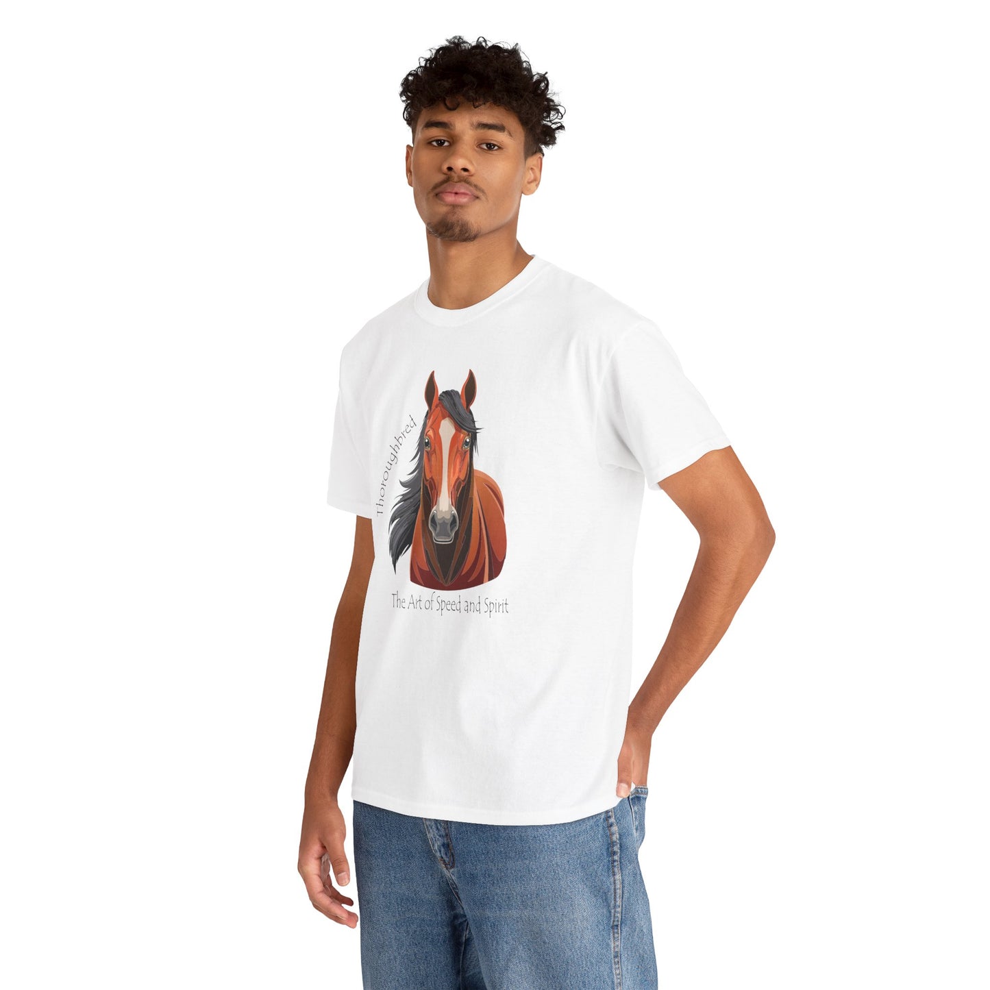 Thoroughbred Horse Unisex Heavy Cotton Tee