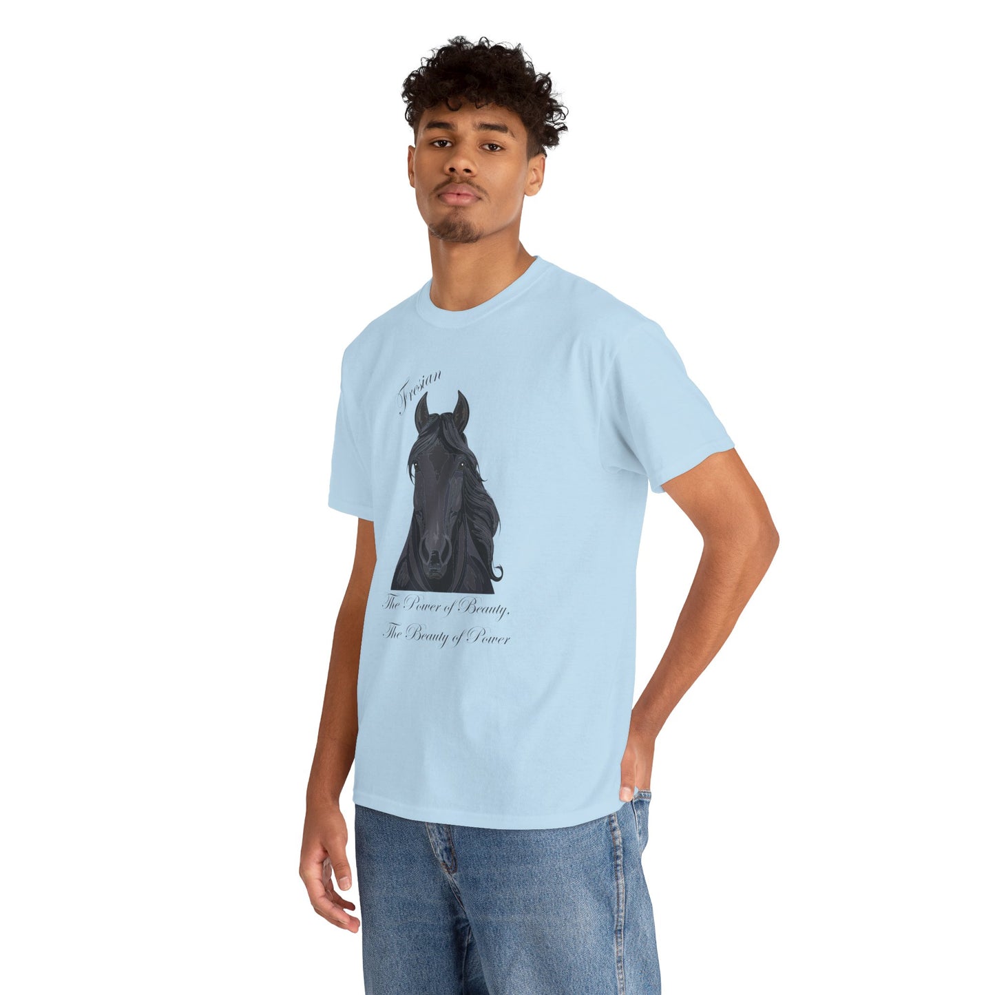 Fresian Horse Tee - Unisex Heavy Cotton T-Shirt