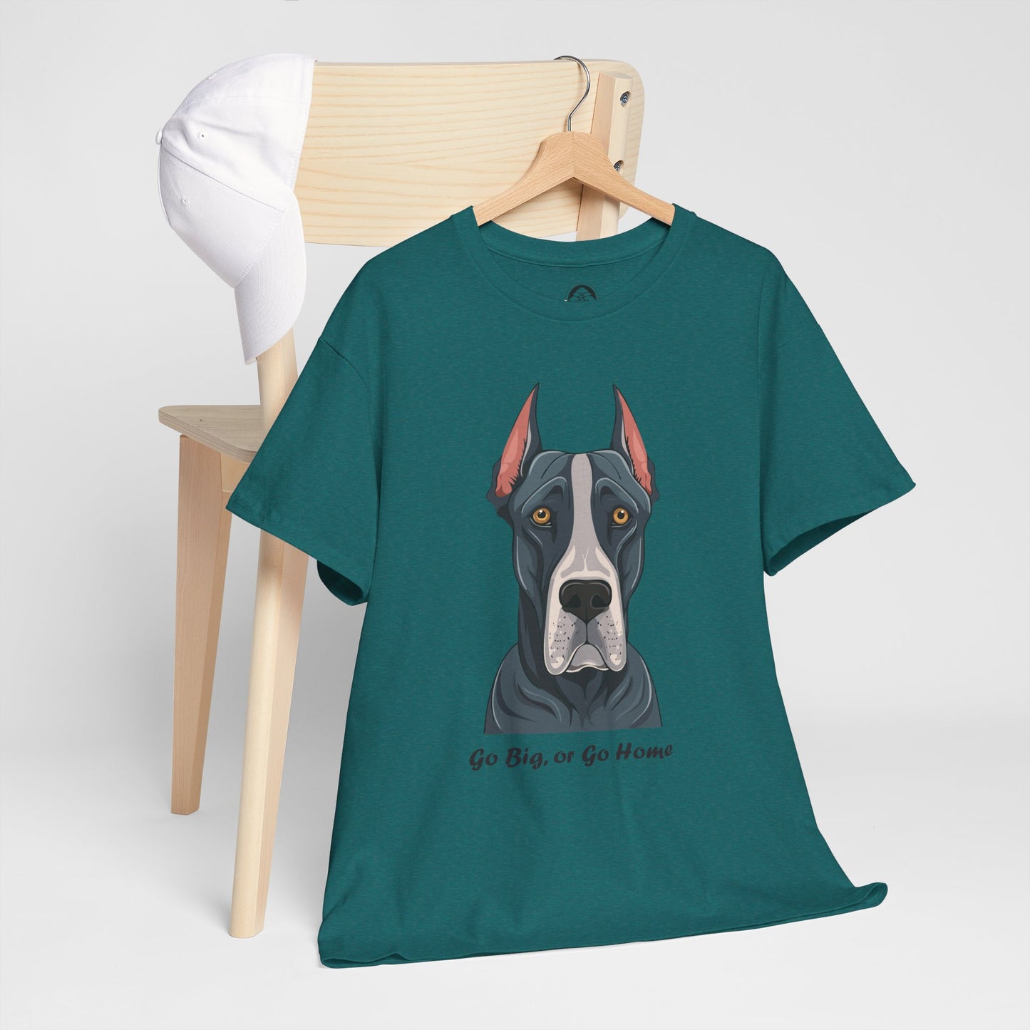 Camiseta unisex de algodón grueso "Gran Danés - Go Big, or Go Home"